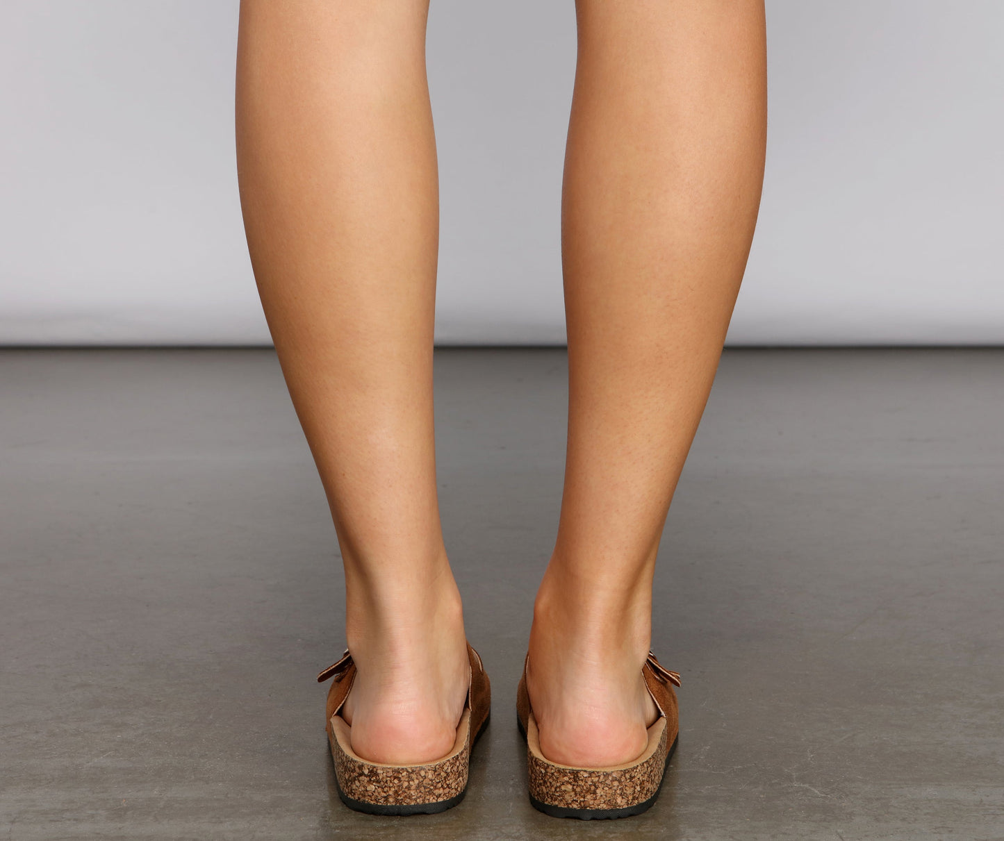 Antmvs Faux Nubuck Double Buckle Sandals