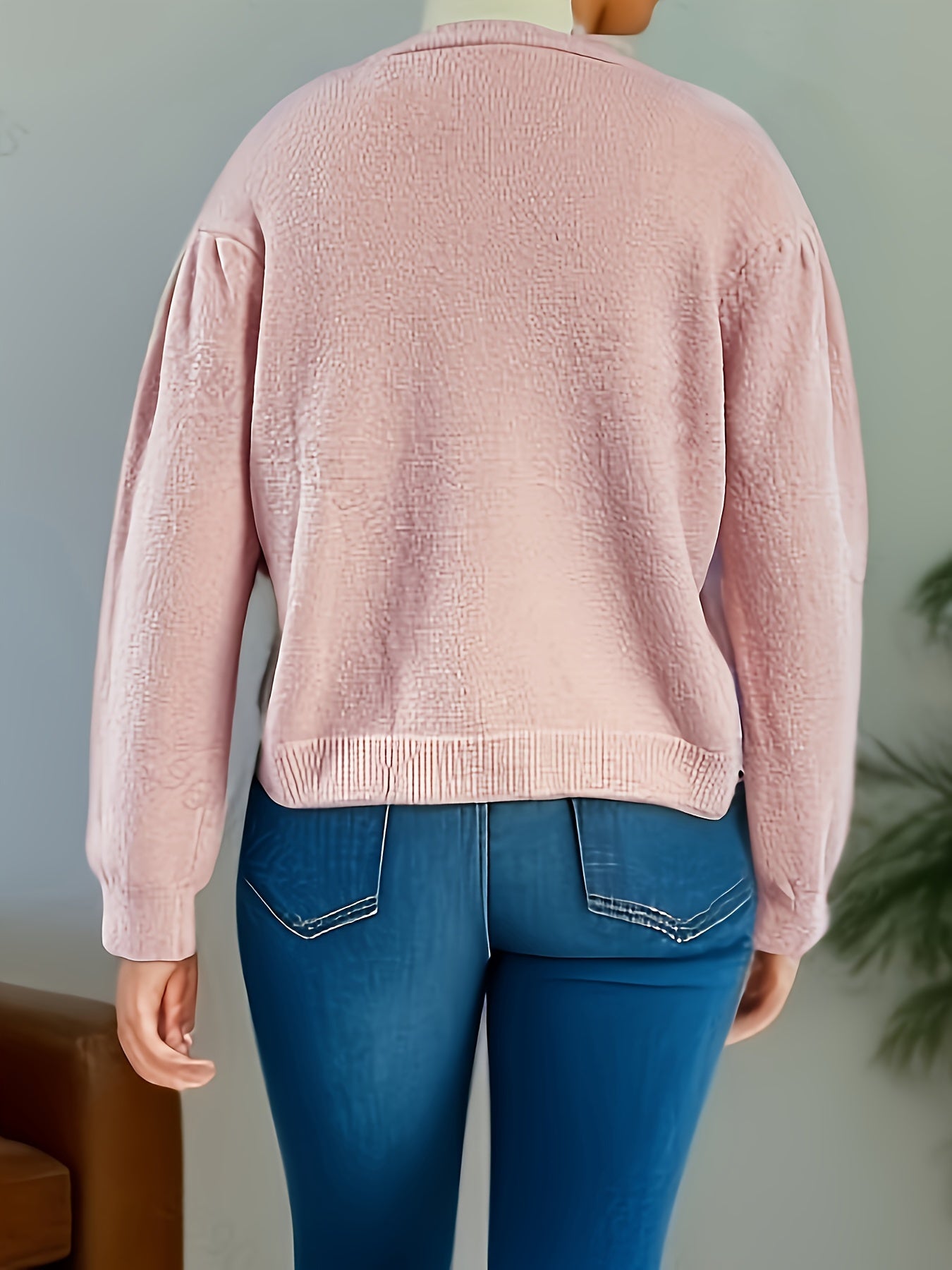 Antmvs Bow Button Front Knit Cardigan, Casual Long Sleeve Sweet Sweater For Fall & Winter, Women's Clothing