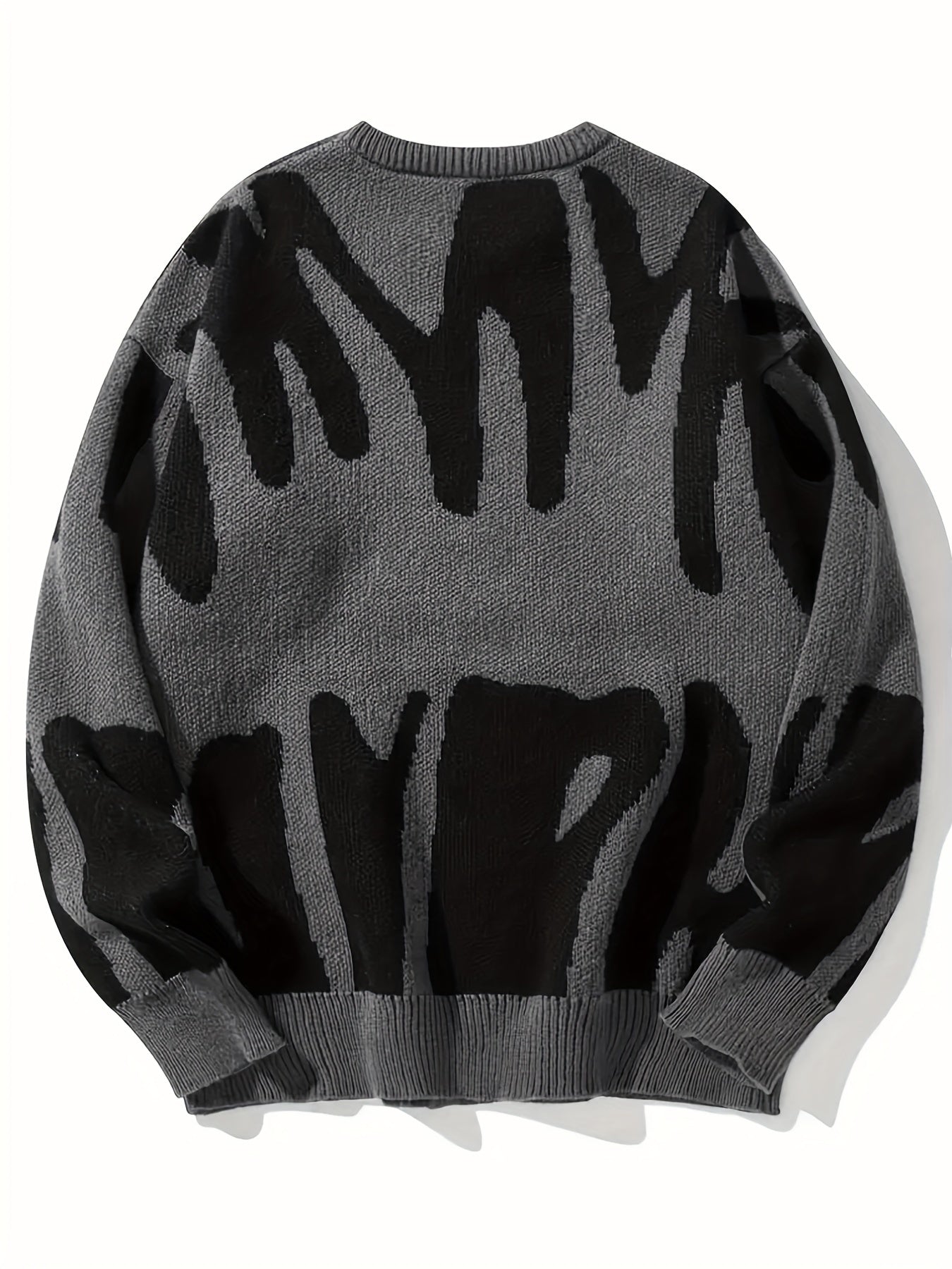 Antmvs Y2K Graphic Pattern Pullover Sweater, Crew Neck Long Sleeve Sweater, Women's Clothing