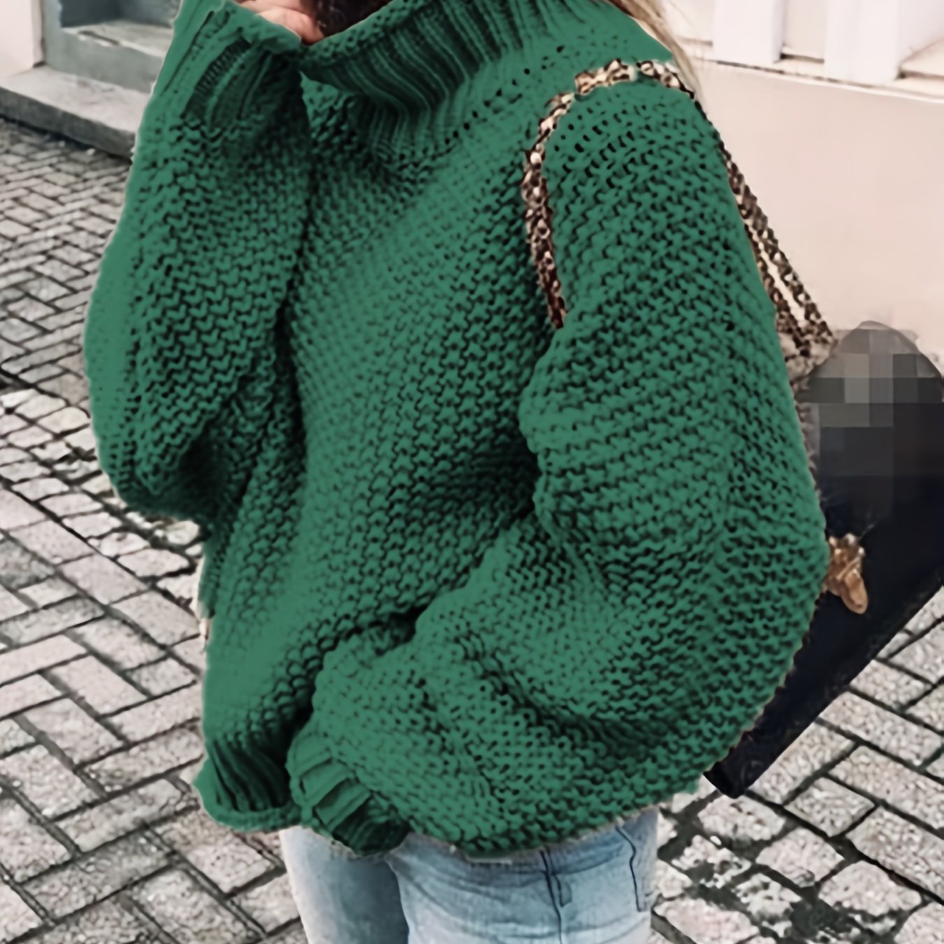 Antmvs Solid Turtle Neck Pullover Sweater, Casual Long Sleeve Sweater For Fall & Winter, Women's Clothing
