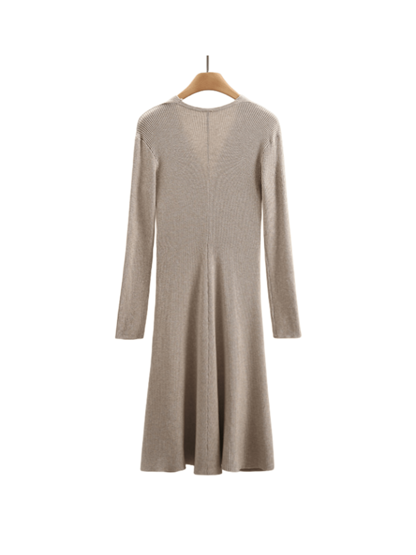 Antmvs Solid Bodycon Midi Dress, Casual V Neck Long Sleeve Dress, Women's Clothing