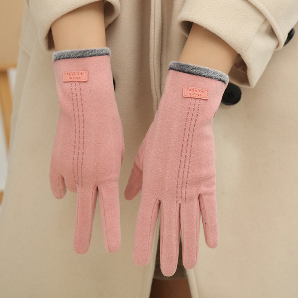 Women's Fleece Lined Winter Gloves, Windproof Touch Screen Outdoor Thermal Cycling Driving Gloves