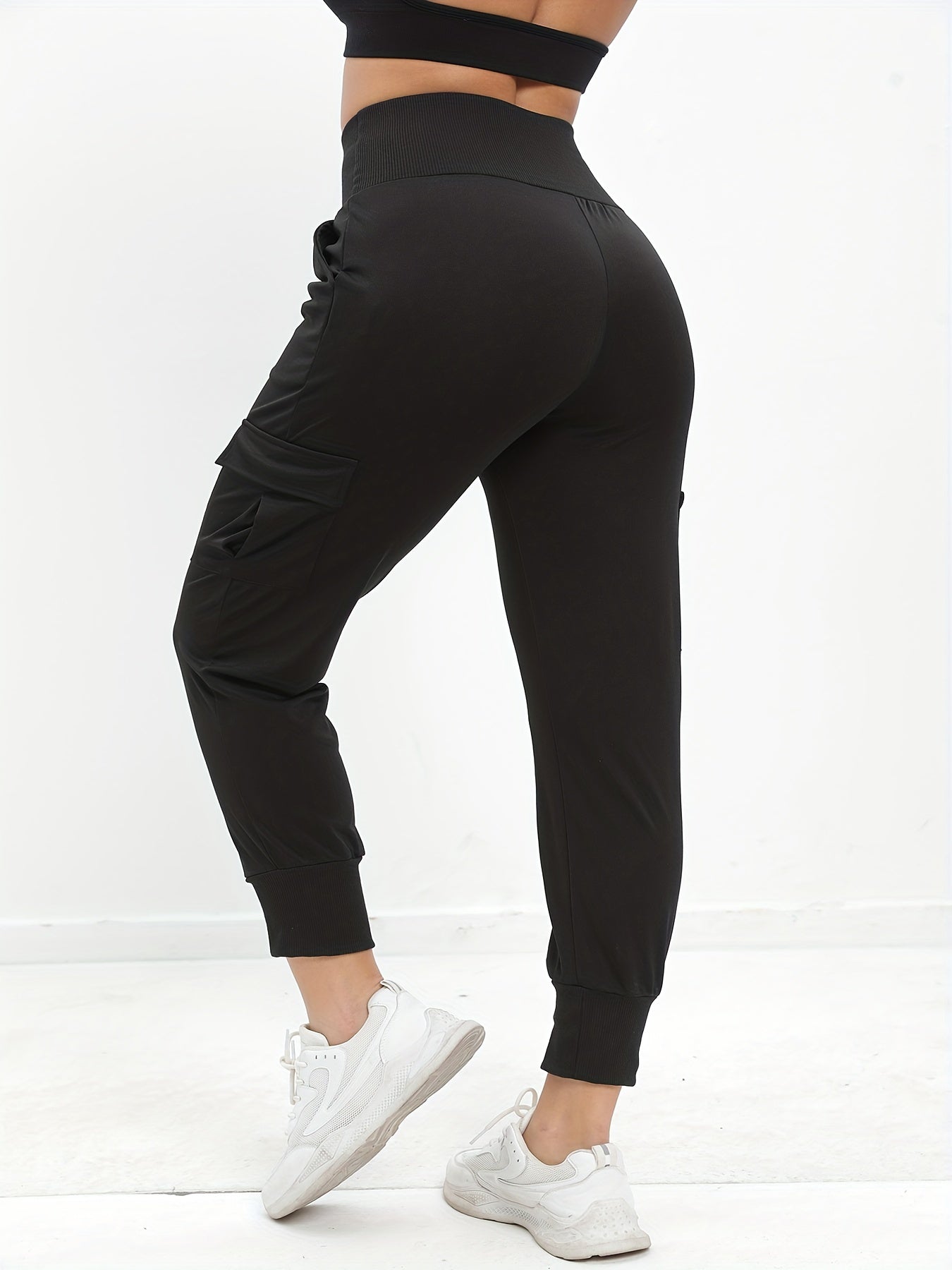 Antmvs Loose Slant Pocket Yoga Jogger Pants, Casual Sweatpants High Waist Quick Running Training Sports Athletic Sweatpants, Women's Athleisure