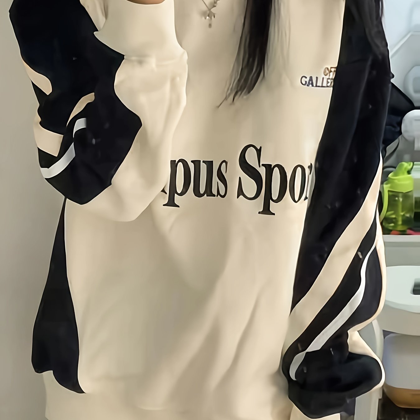 Antmvs Y2K Streetwear Sweatshirt, Casual Raglan Sleeve Crew Neck Sweatshirt For Fall & Winter, Women's Clothing