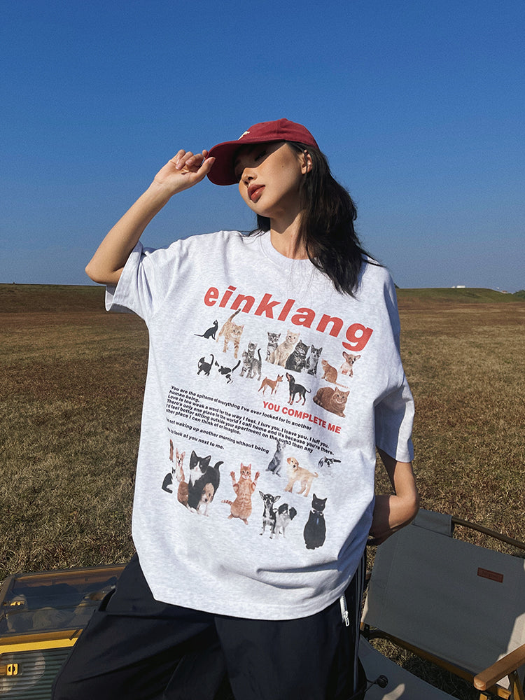 Antmvs Einklang Retro Graphic Letter Print Short Sleeve T-shirt Top