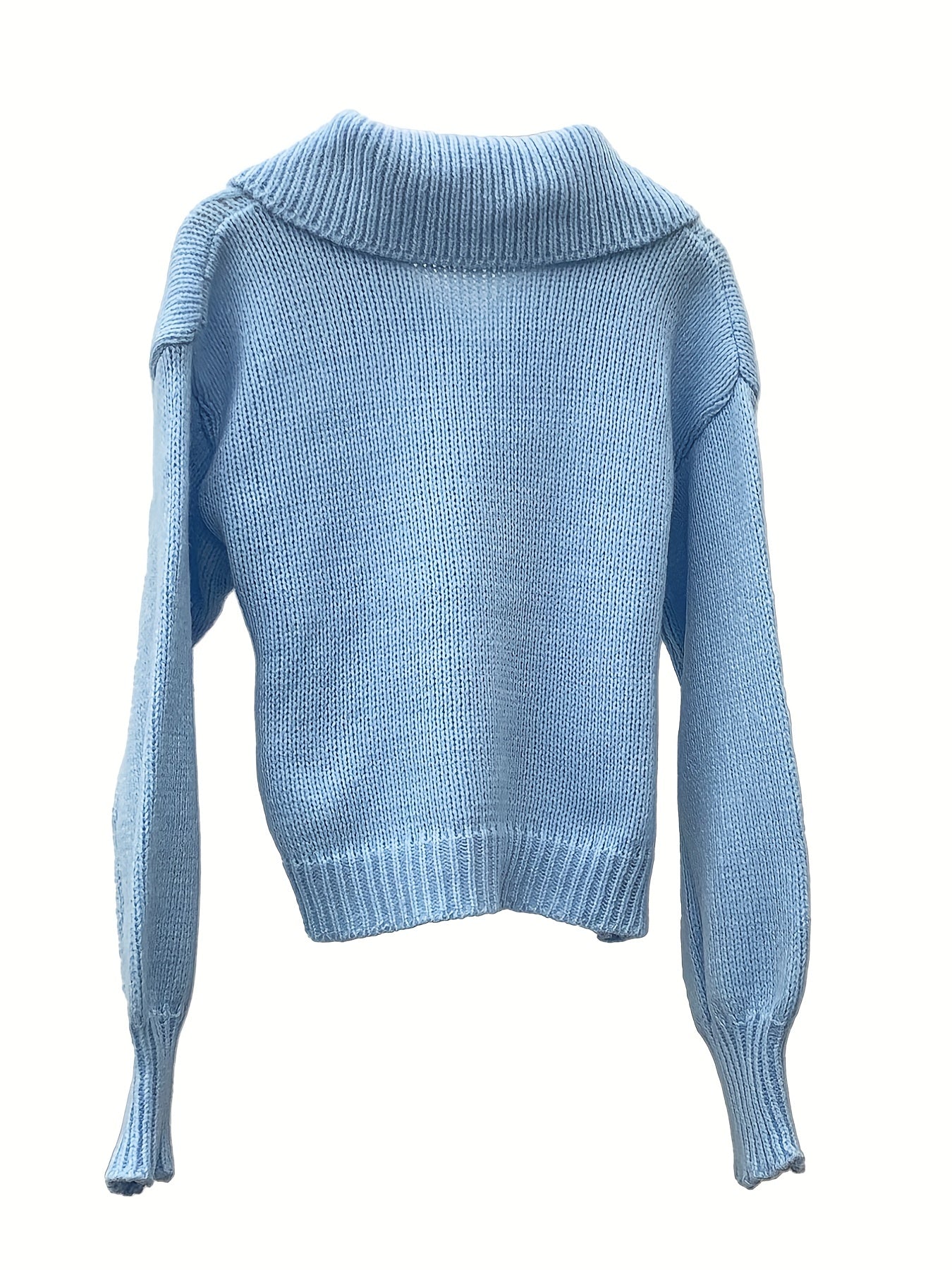 Antmvs Solid Shawl Collar Button Up Cardigan, Casual Long Sleeve Sweater For Spring & Fall, Women's Clothing