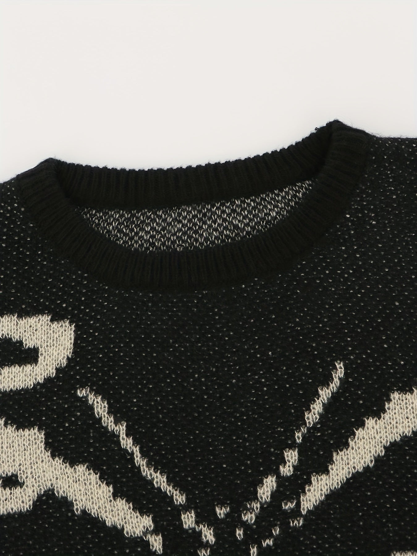 Antmvs Butterfly Pattern Knit Sweater, Y2K Crew Neck Long Sleeve Sweater, Women's Clothing