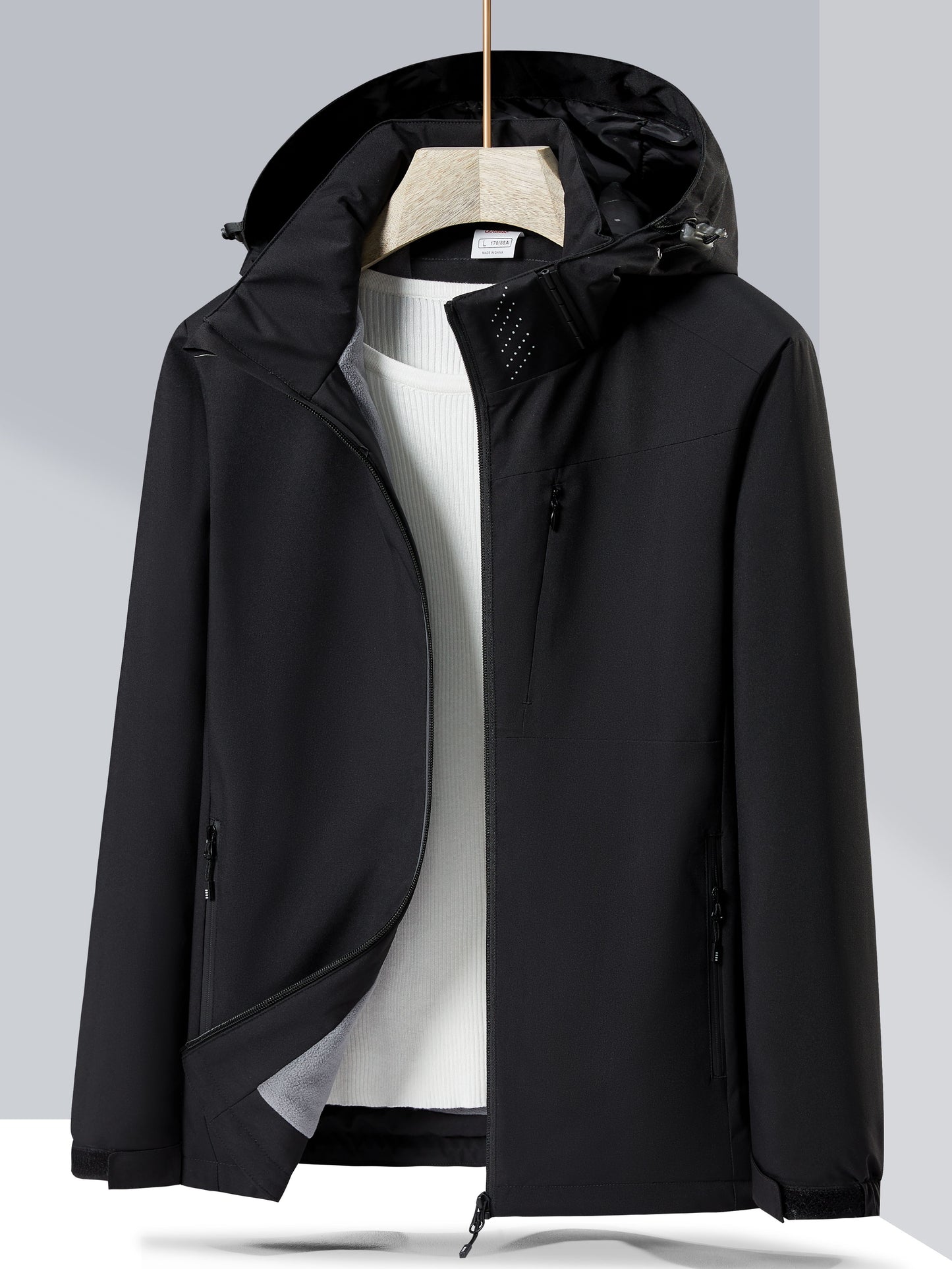 Antmvs Women's Waterproof Hooded Jacket With Polar Fleece Lining - Windproof And Warm Outerwear For Outdoor Activities