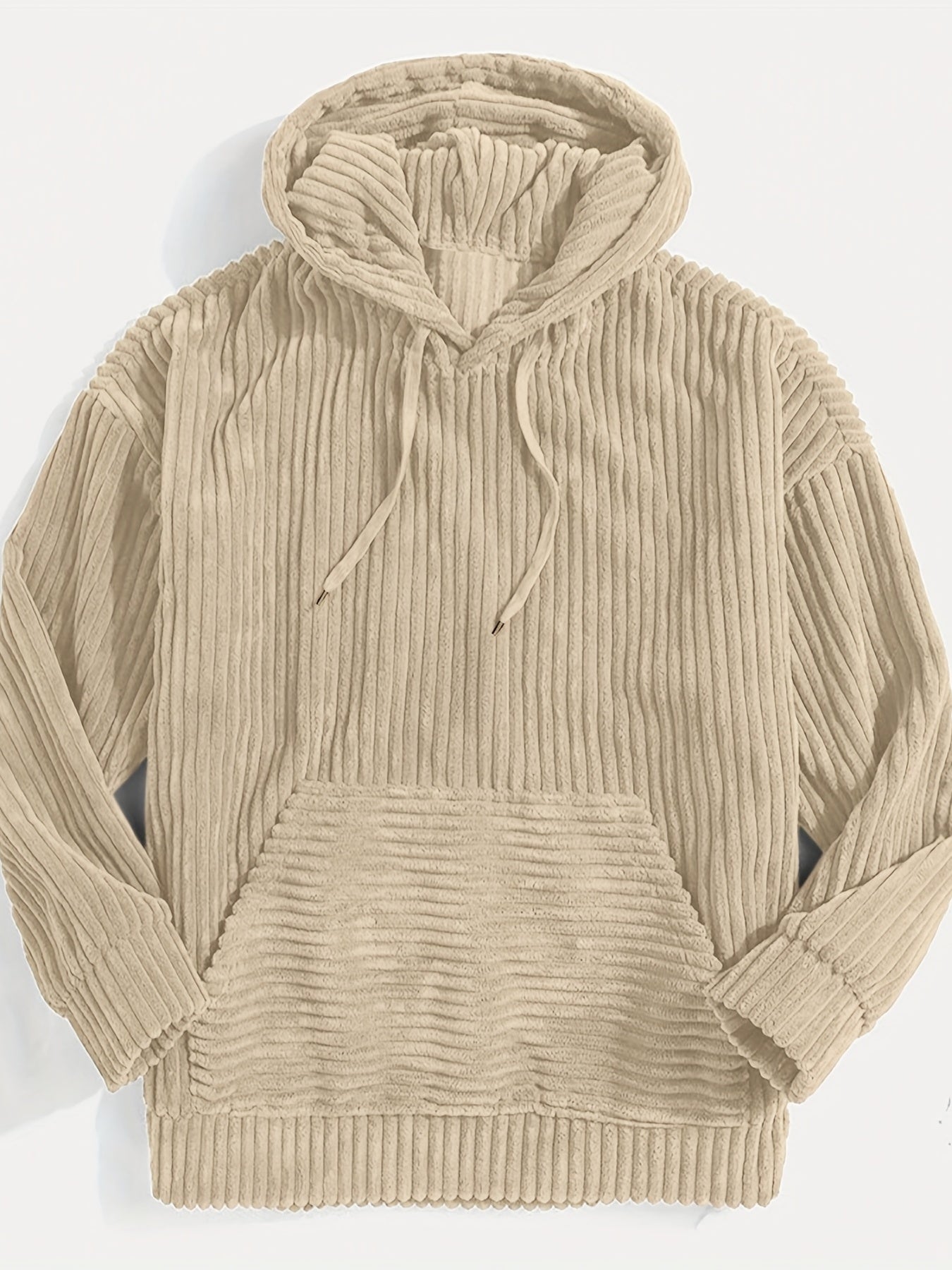 Antmvs Vintage Corduroy Hoodies For Men, Men's Casual Pullover Hooded Sweatshirt With Kangaroo Pocket Streetwear For Winter Fall, As Gifts