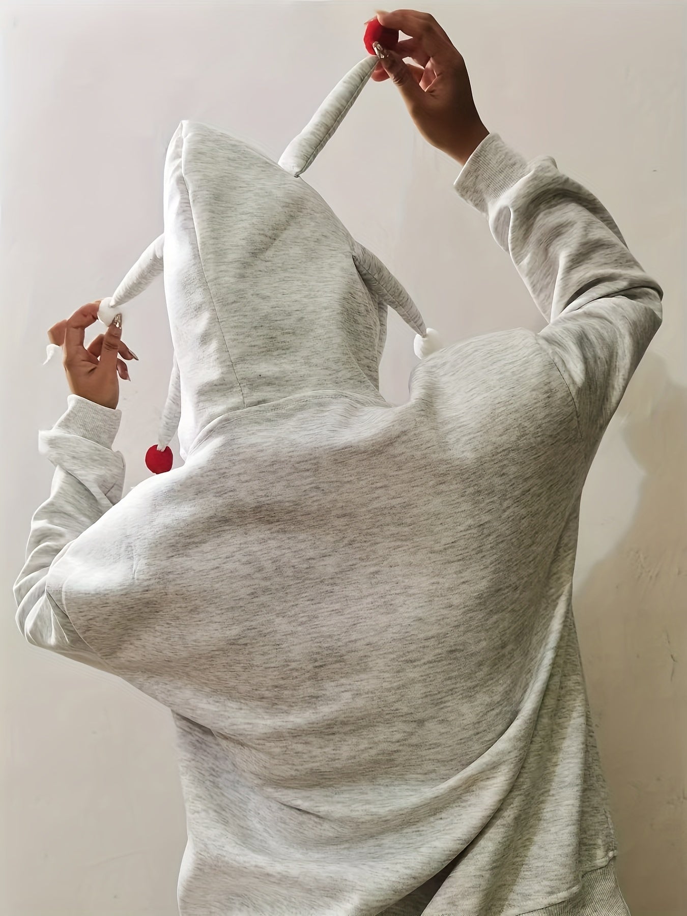 Antmvs Graphic Print Drawstring Hoodie, Vintage Long Sleeve Drop Shoulder Hoodie, Women's Clothing