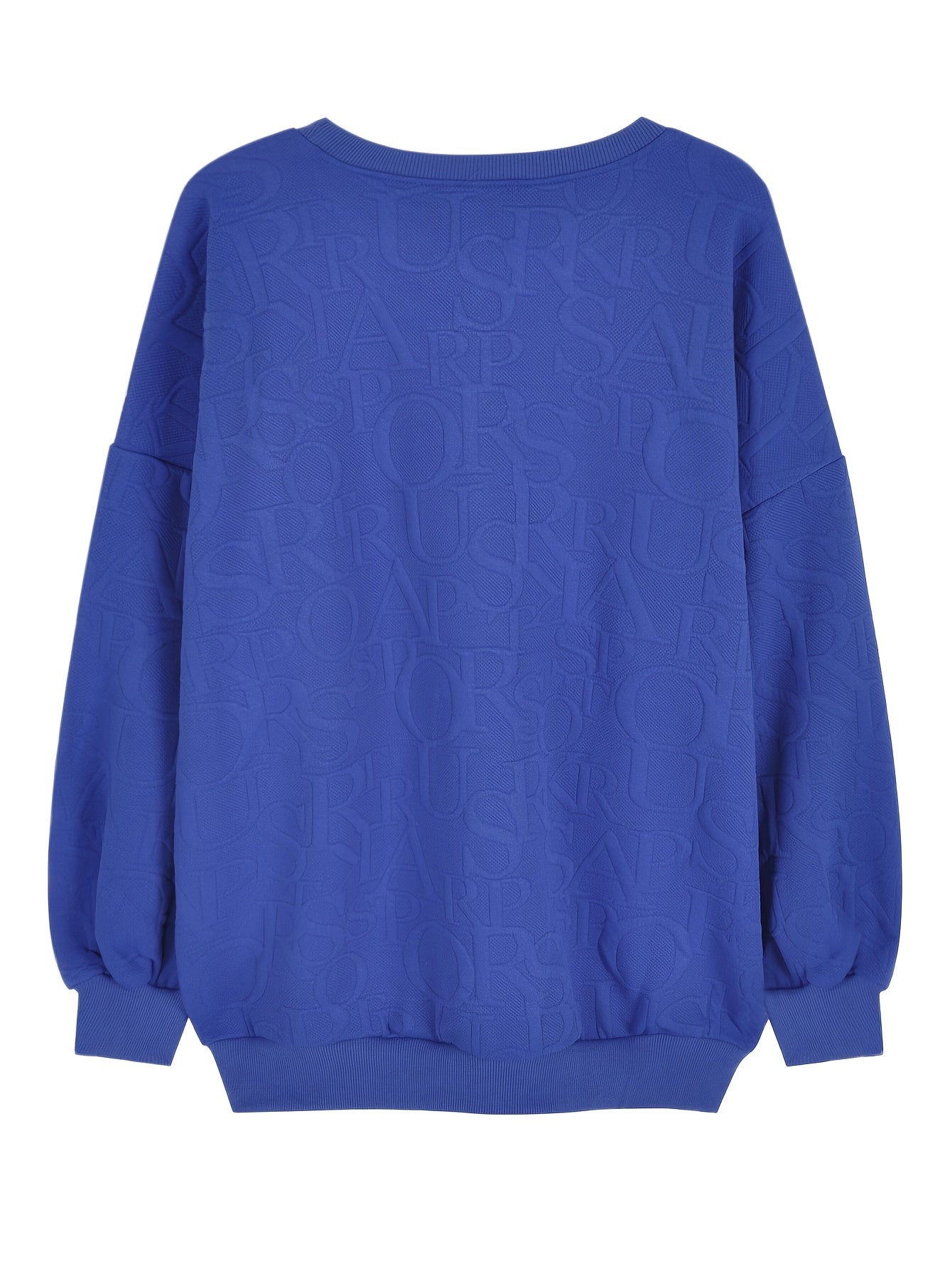 Antmvs Textured Crew Neck Sweatshirt, Casual Long Sleeve Drop Shoulder Sweatshirt For Spring & Fall, Women's Clothing