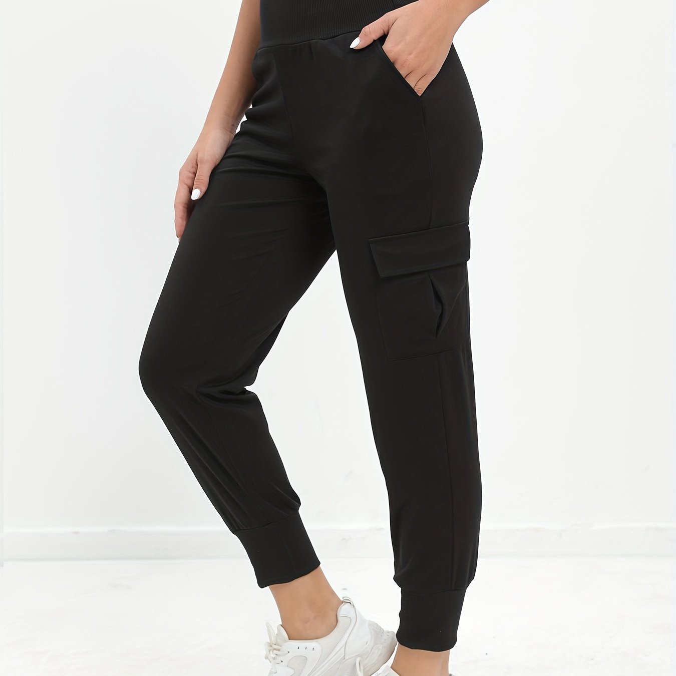 Antmvs Loose Slant Pocket Yoga Jogger Pants, Casual Sweatpants High Waist Quick Running Training Sports Athletic Sweatpants, Women's Athleisure