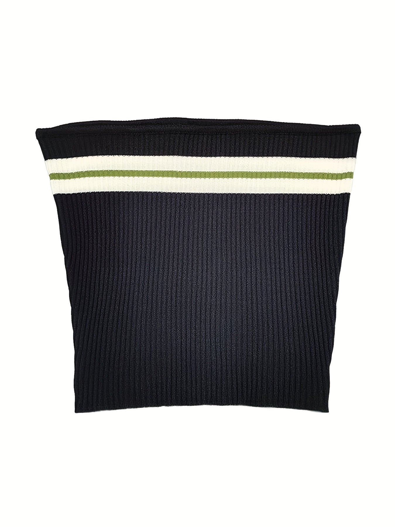 Antmvs Stripe Pattern Knitted Tube Top, Y2K Sleeveless Crop Top For Summer, Women's Clothing