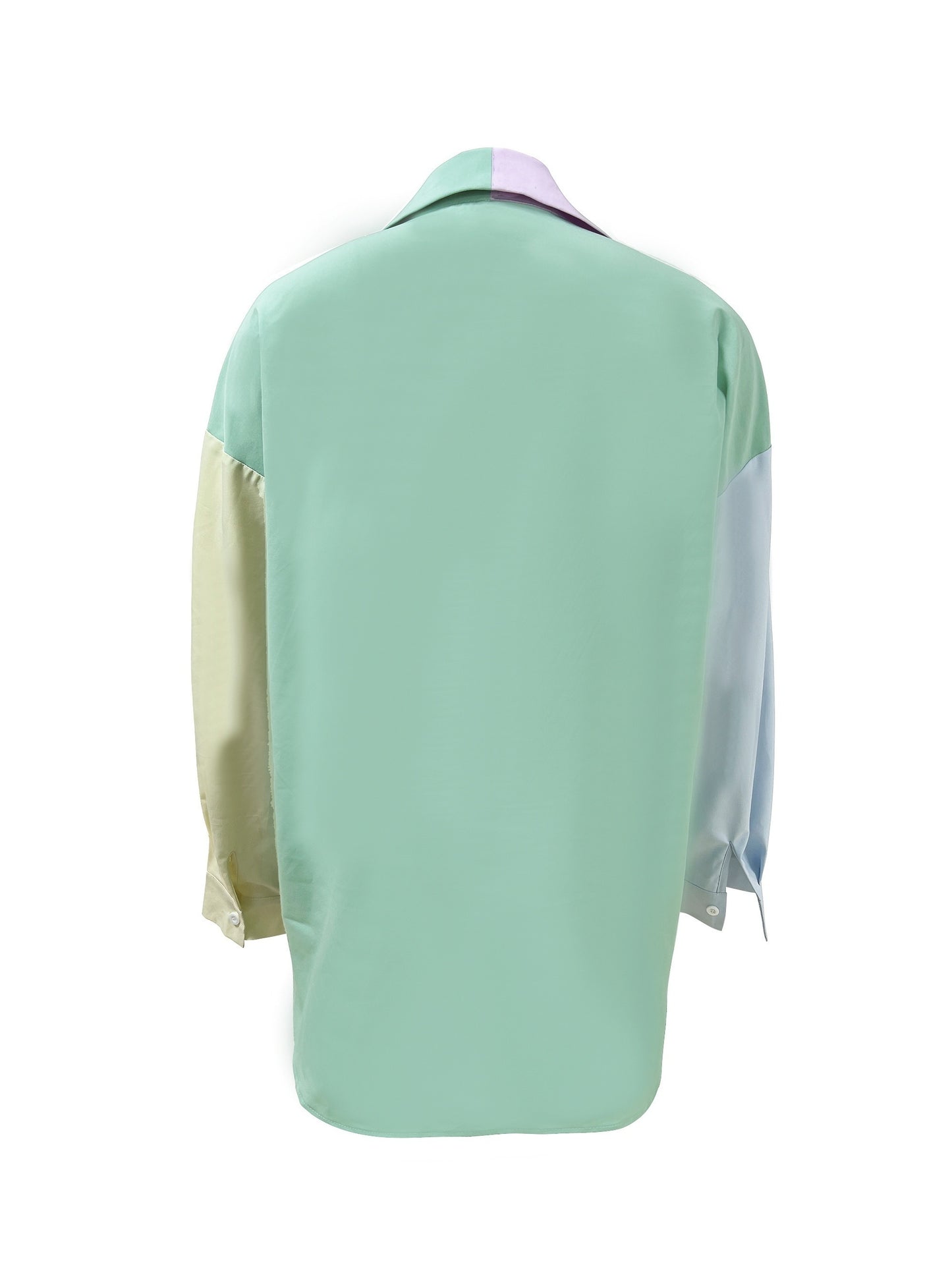 Antmvs Colorblock Polo Collar Button Shirt, Casual Pocket Long Sleeve Shirt For Spring & Fall, Women's Clothing