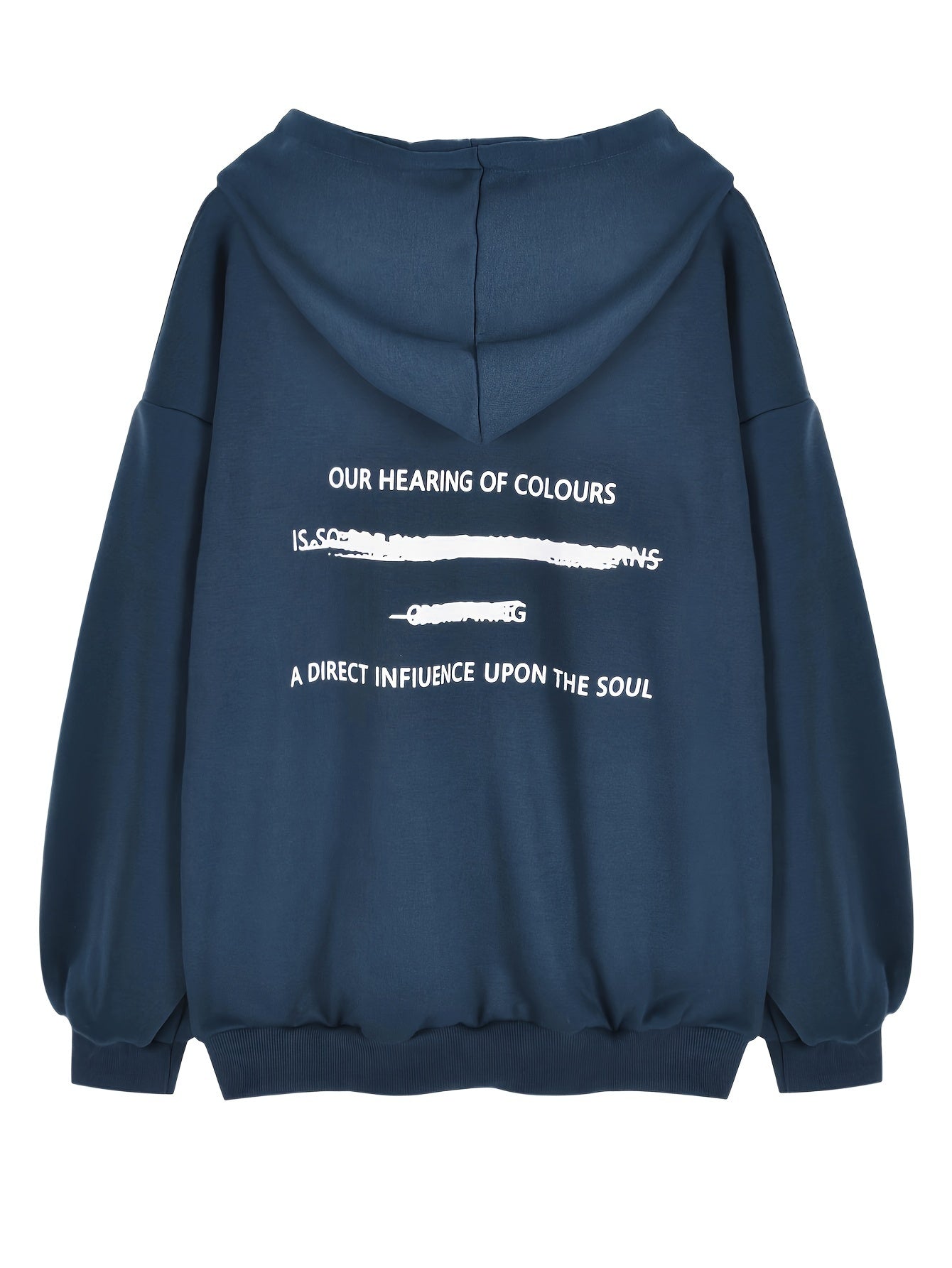 Antmvs Letter Print Drawstring Hoodie, Casual Long Sleeve Kangaroo Pocket Hoodie Sweatshirt, Women's Clothing