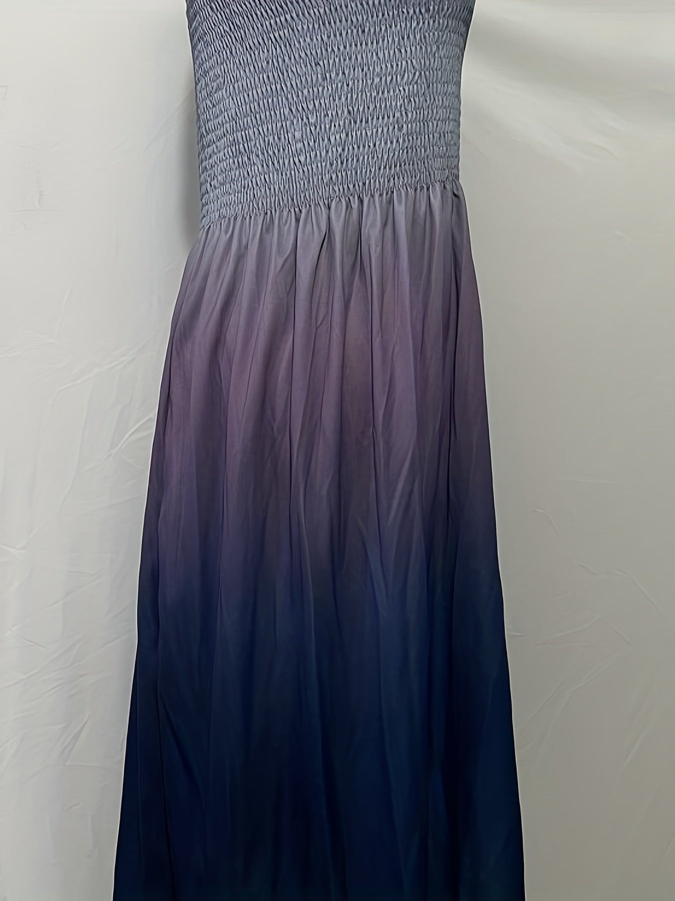 Antmvs Gradient Off Shoulder Dress, Casual Shirred Sleeveless Tube Dress, Women's Clothing