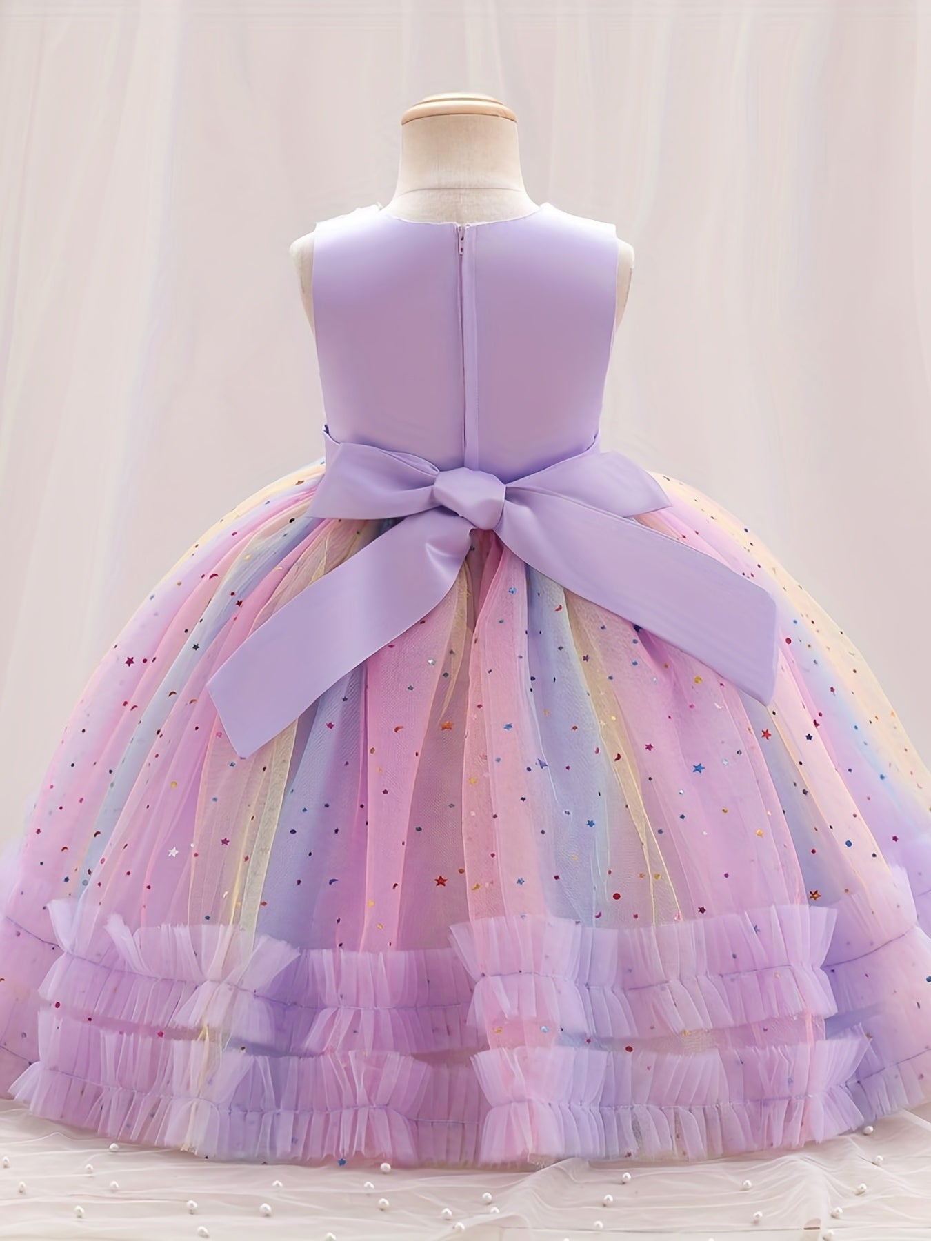 One-year-old Girls Dreamy Princess Gauze Dress - Elegant & Fluffy Formal Wear for Stylish Show-Stoppers - Perfect Birthday Party Outfit, Soft & Breathable