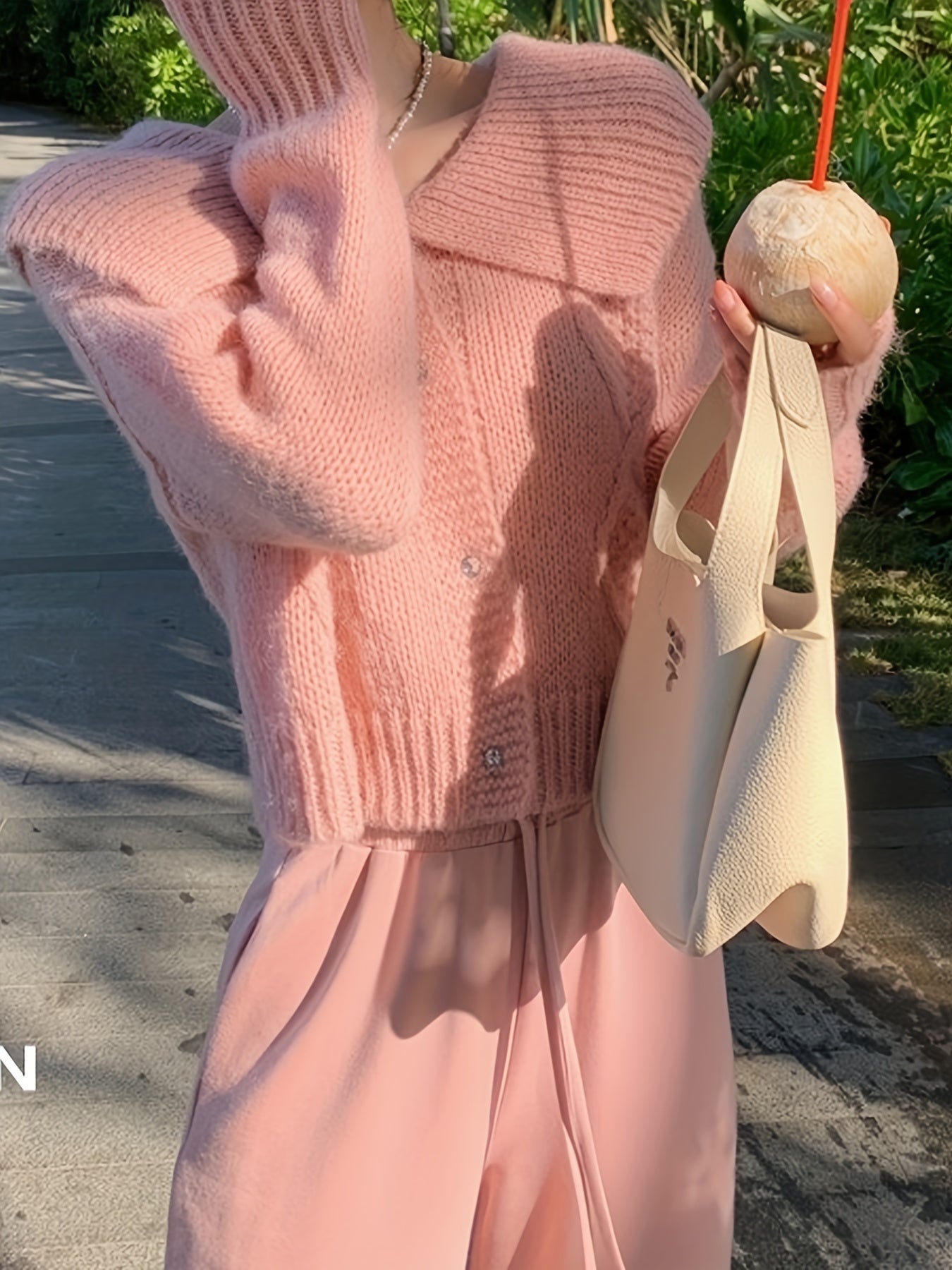 Antmvs Solid Shawl Collar Button Up Cardigan, Casual Long Sleeve Sweater For Spring & Fall, Women's Clothing