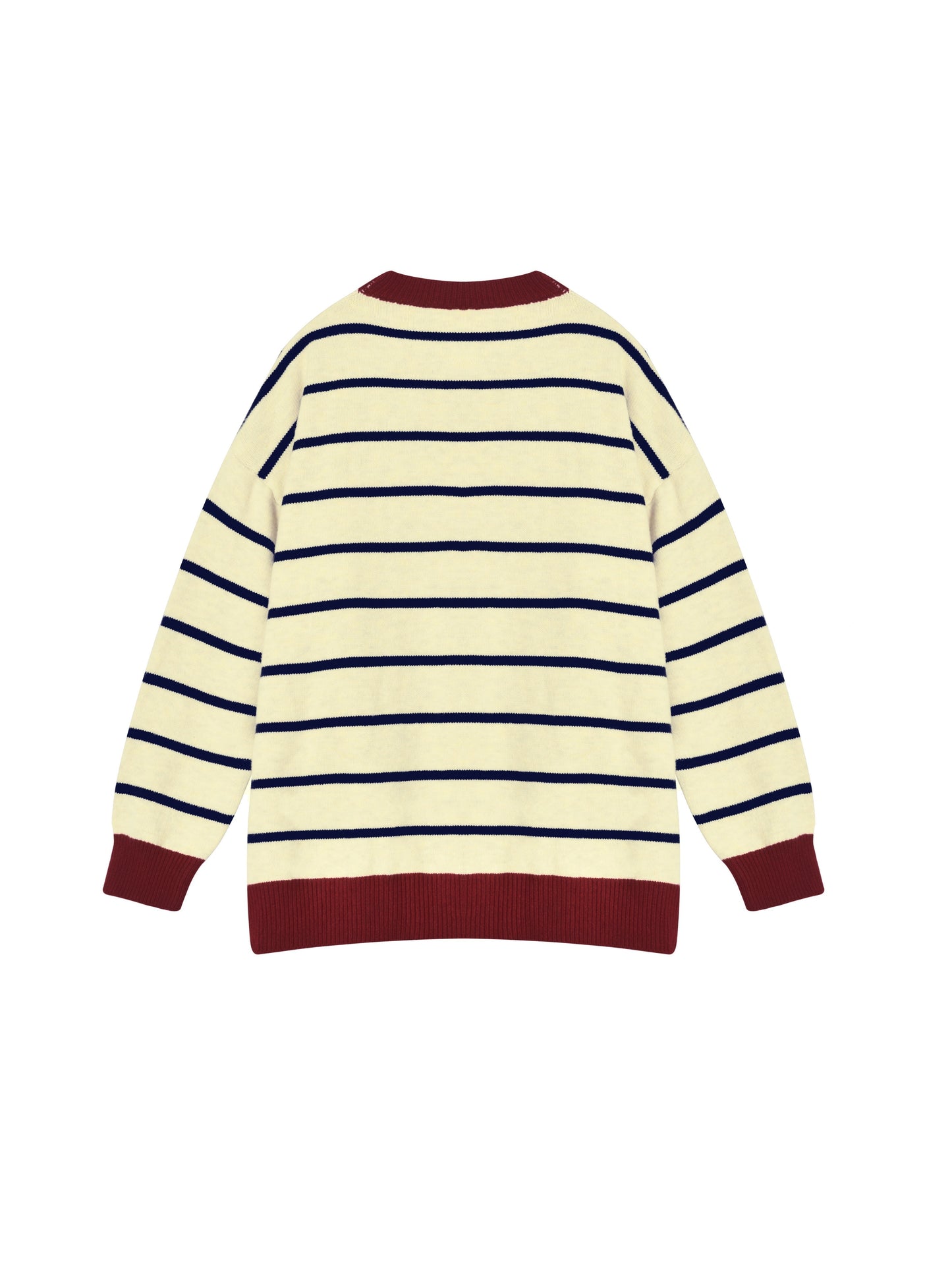 Antmvs Color Block Striped Pullover Sweater, Casual Long Sleeve Crew Neck Sweater For Fall & Winter, Women's Clothing