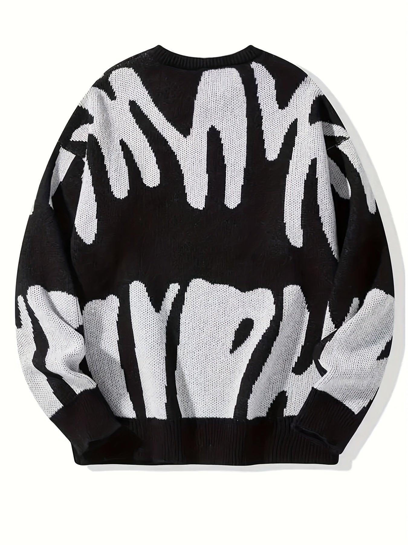 Antmvs Y2K Graphic Pattern Pullover Sweater, Crew Neck Long Sleeve Sweater, Women's Clothing