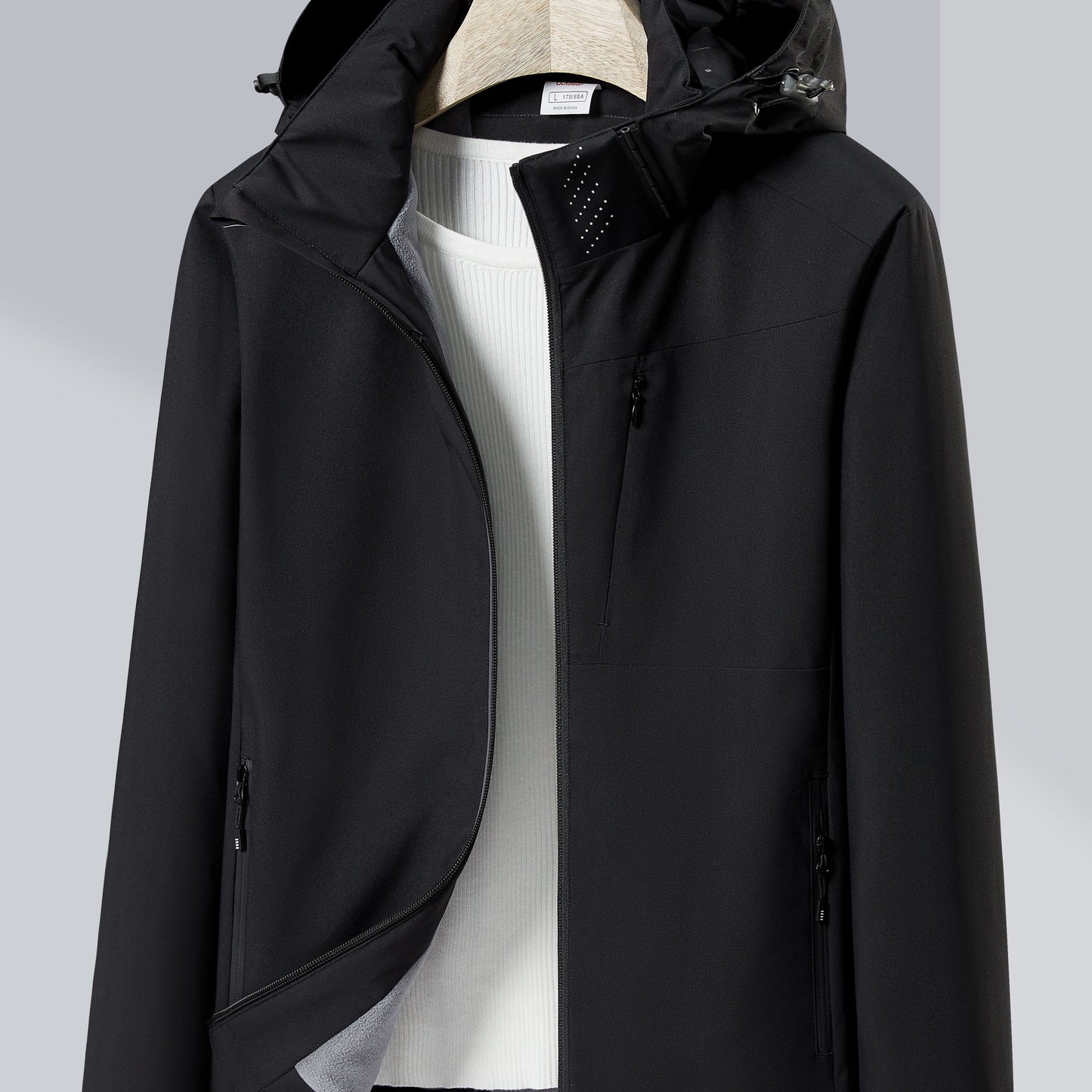 Antmvs Women's Waterproof Hooded Jacket With Polar Fleece Lining - Windproof And Warm Outerwear For Outdoor Activities