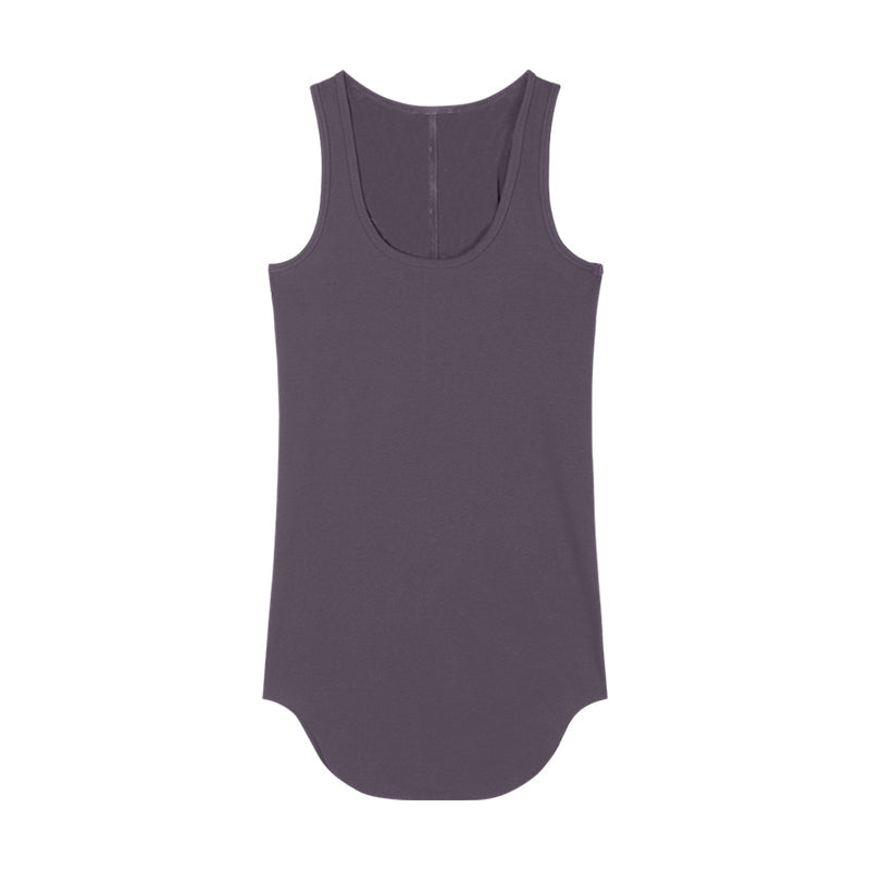 Antmvs Mendi Solid Color Mid-Length U Neck Racer Vest Camisole