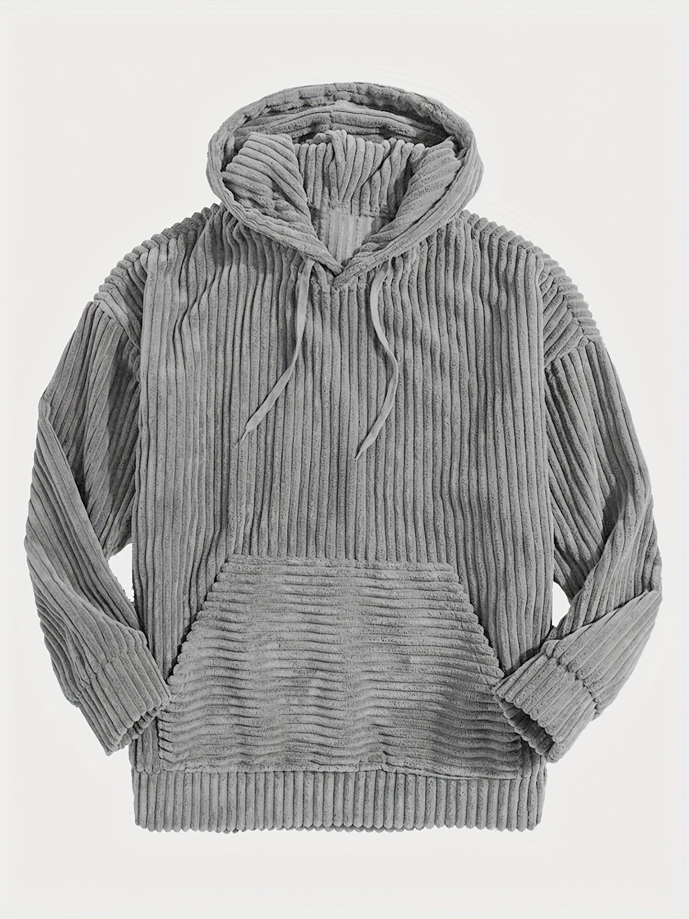 Antmvs Vintage Corduroy Hoodies For Men, Men's Casual Pullover Hooded Sweatshirt With Kangaroo Pocket Streetwear For Winter Fall, As Gifts