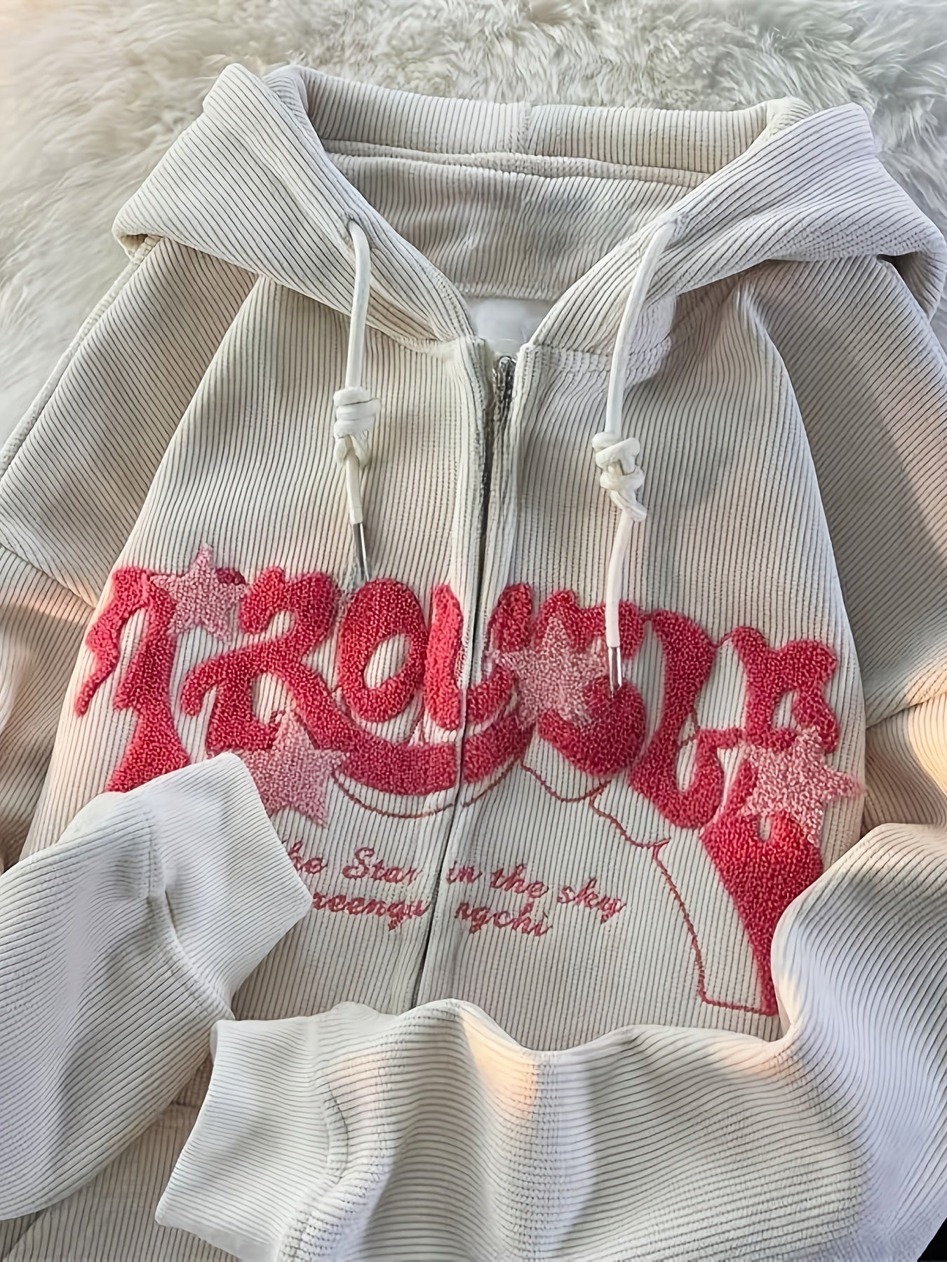 Antmvs Zip Front Drawstring Hoodie, Casual Long Sleeve Hoodie For Spring & Fall, Women's Clothing