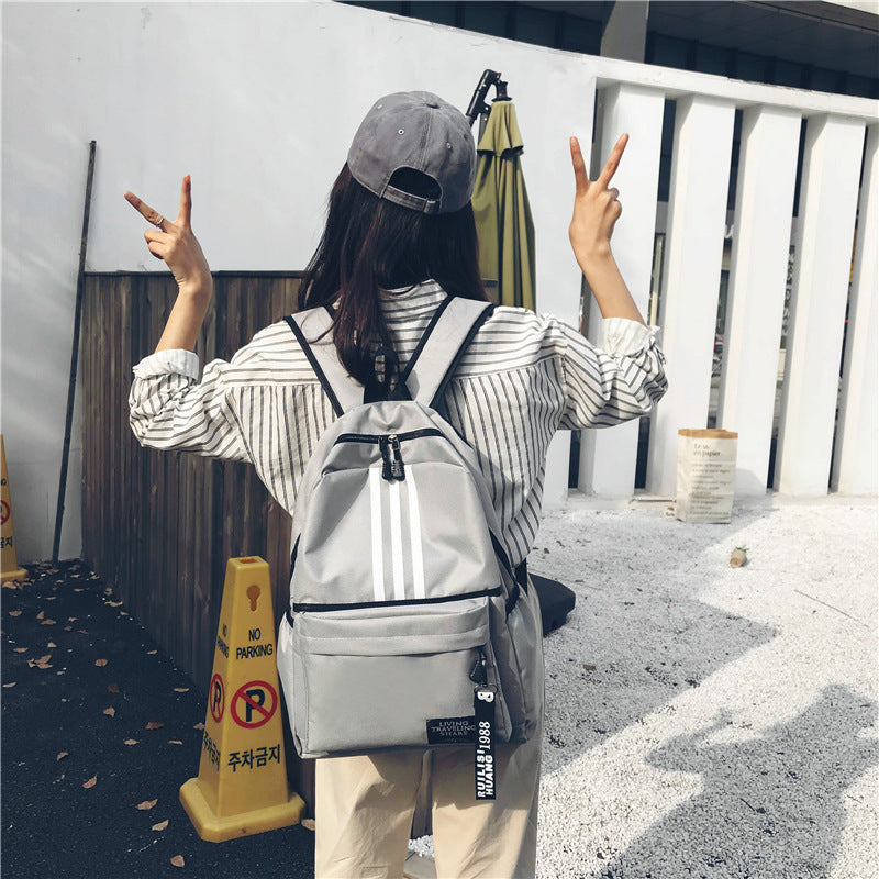 Cross-Border New Arrival Men's Backpack Simple Couple Backpack Large Capacity Casual Student Schoolbag Campus Travel Trendy Brand Bag