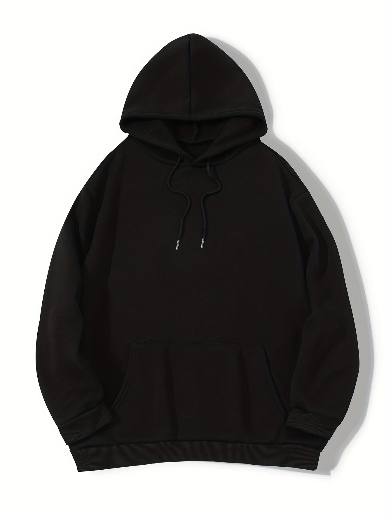 Antmvs Plus Size Casual Sweatshirt, Women's Plus Letter Print Long Sleeve Drawstring Hoodie With Giant Pocket