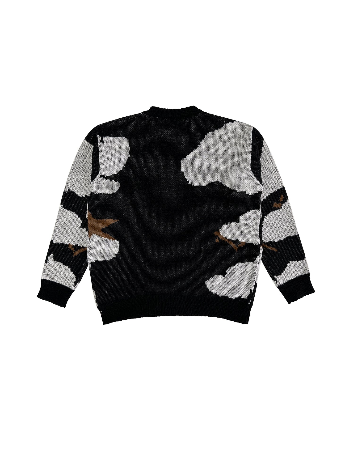 Antmvs Graphic Print Knit Sweater, Casual Crew Neck Long Sleeve Sweater, Women's Clothing