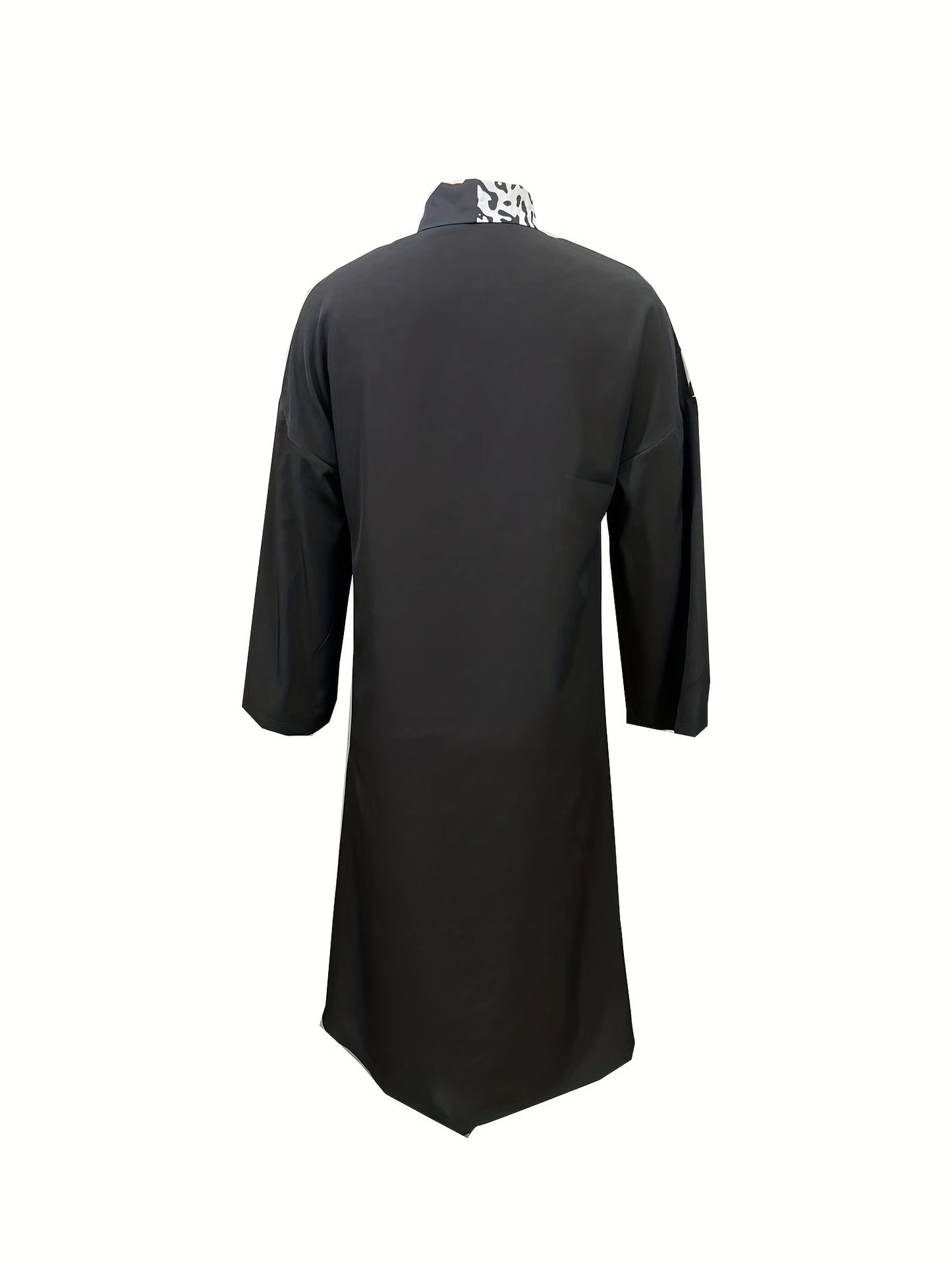 Antmvs Graphic Print Splicing Dress, Casual Button Front Long Sleeve Dress, Women's Clothing