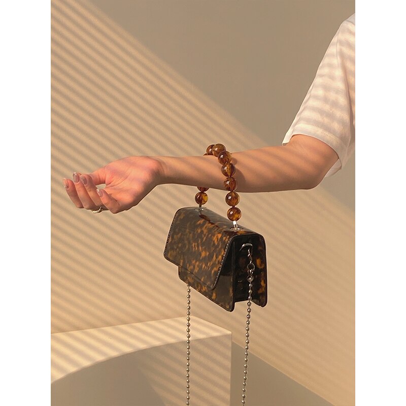 Antmvs Graduation Gift Retro Beaded Chain Women's Small Handbags Fashion Ladies Mini Square Shoulder Crossbody Bags Female Vintage Clutch Purse Bolsos