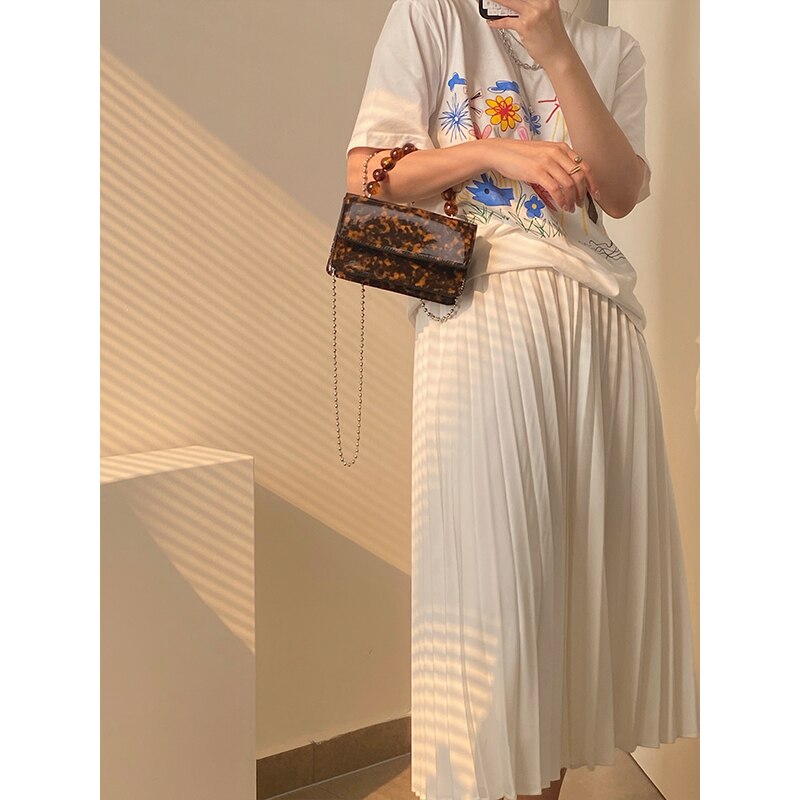 Antmvs Graduation Gift Retro Beaded Chain Women's Small Handbags Fashion Ladies Mini Square Shoulder Crossbody Bags Female Vintage Clutch Purse Bolsos