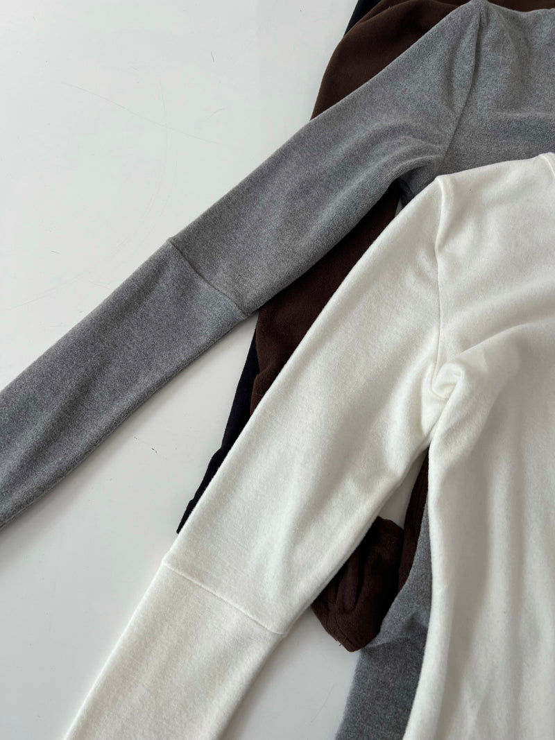 Antmvs Rosemary Solid Color Slim Long Sleeve Top