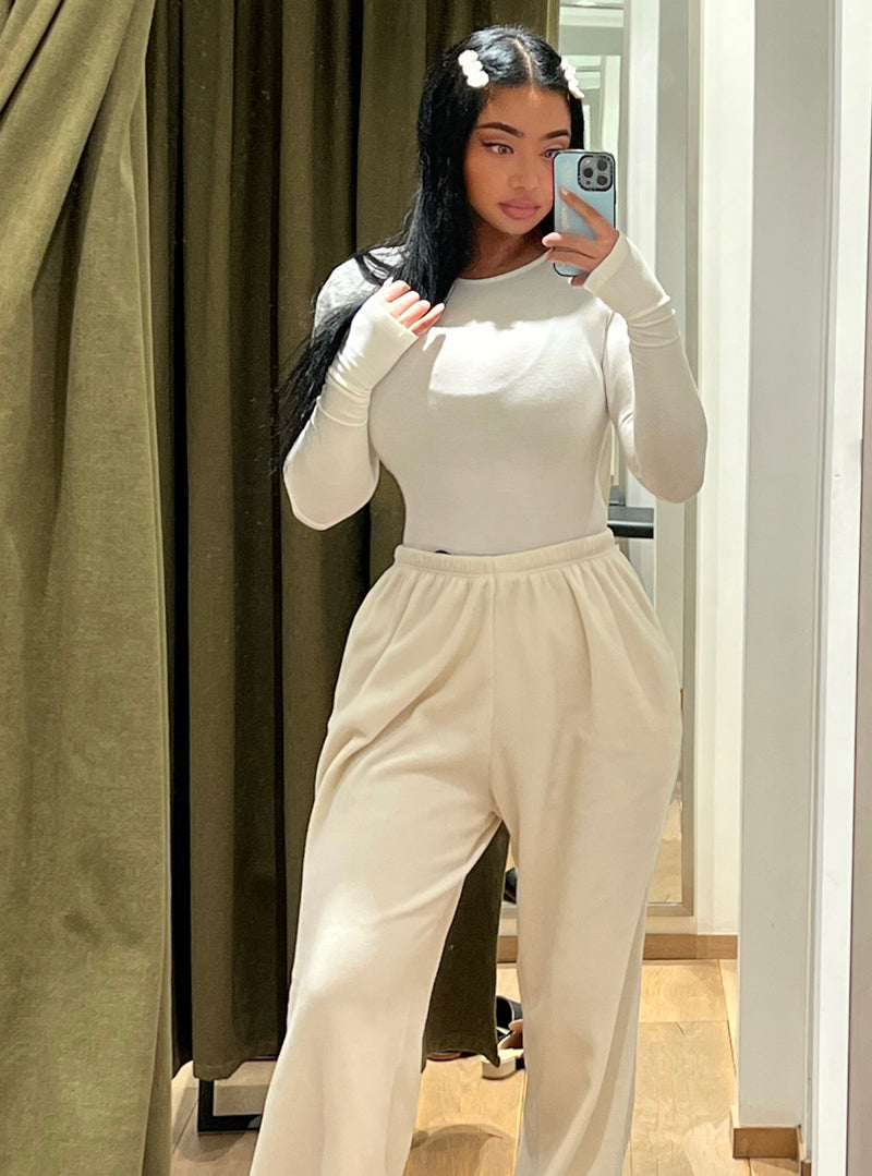 Antmvs Rosemary Solid Color Slim Long Sleeve Top