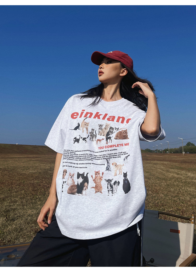 Antmvs Einklang Retro Graphic Letter Print Short Sleeve T-shirt Top