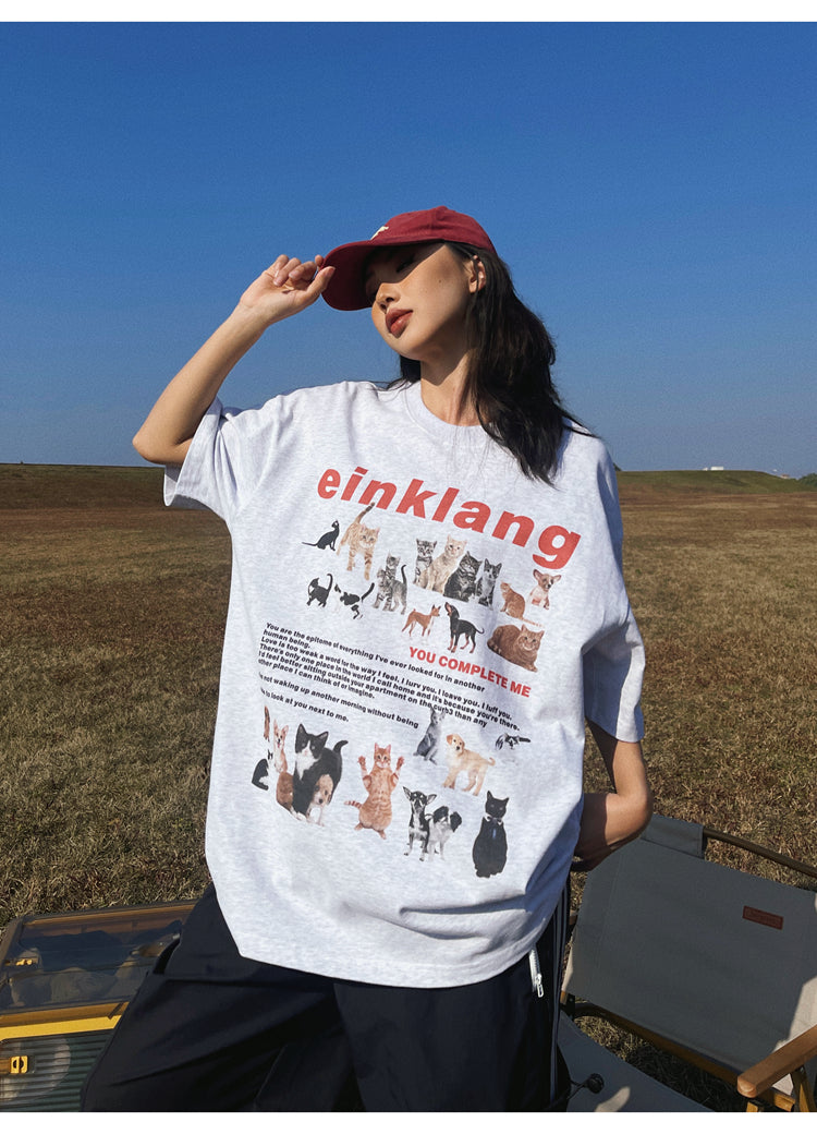 Antmvs Einklang Retro Graphic Letter Print Short Sleeve T-shirt Top