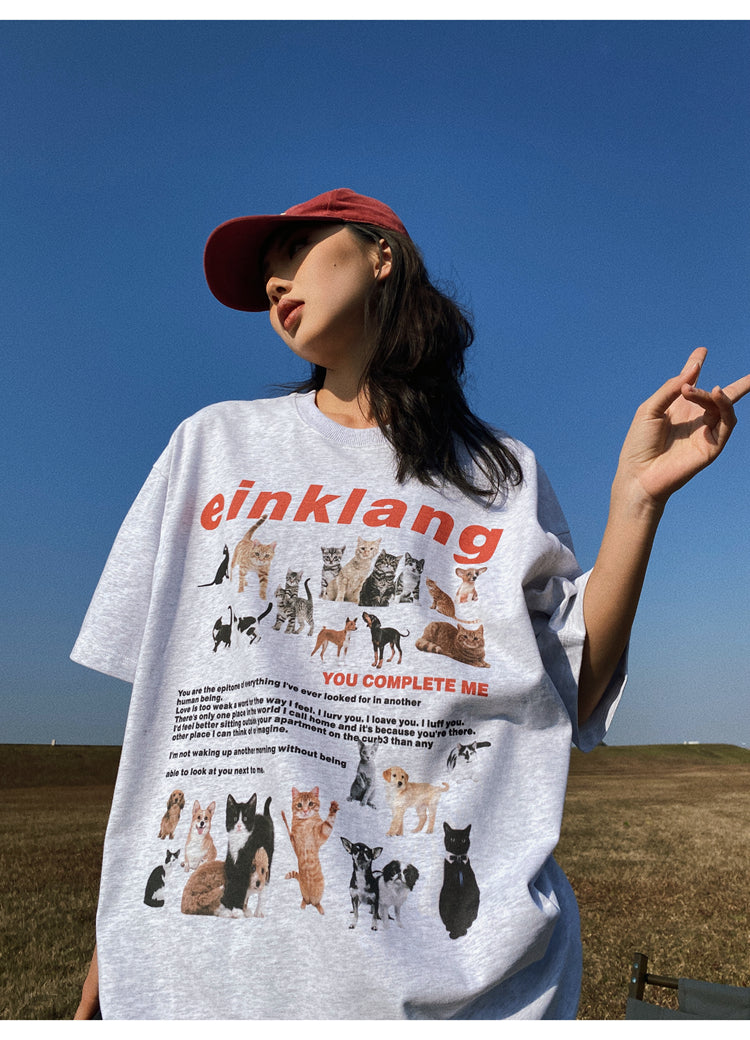 Antmvs Einklang Retro Graphic Letter Print Short Sleeve T-shirt Top