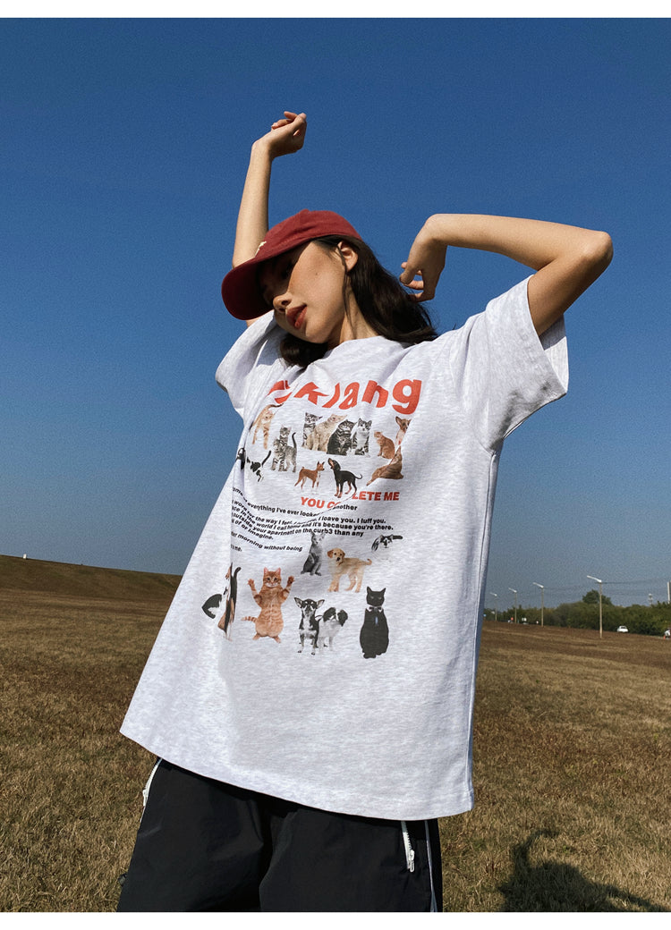 Antmvs Einklang Retro Graphic Letter Print Short Sleeve T-shirt Top
