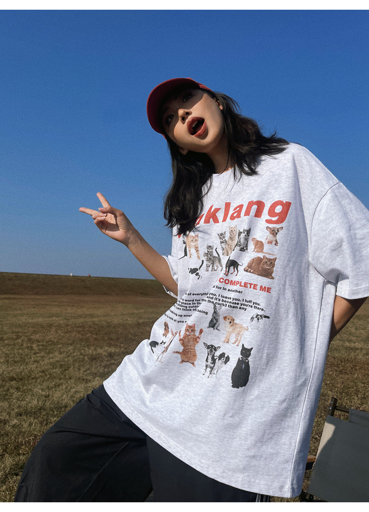 Antmvs Einklang Retro Graphic Letter Print Short Sleeve T-shirt Top
