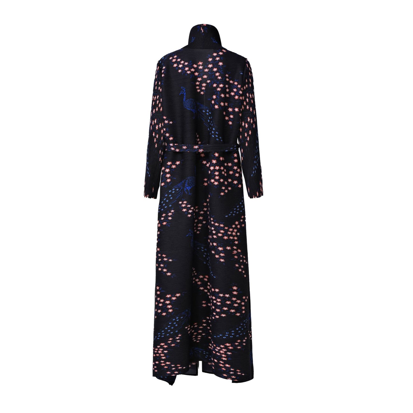 2025 Hot trade abaya Dubai women's long dress robe retro printing large size lace-up high-end sense mansion cardigan jacket autumn