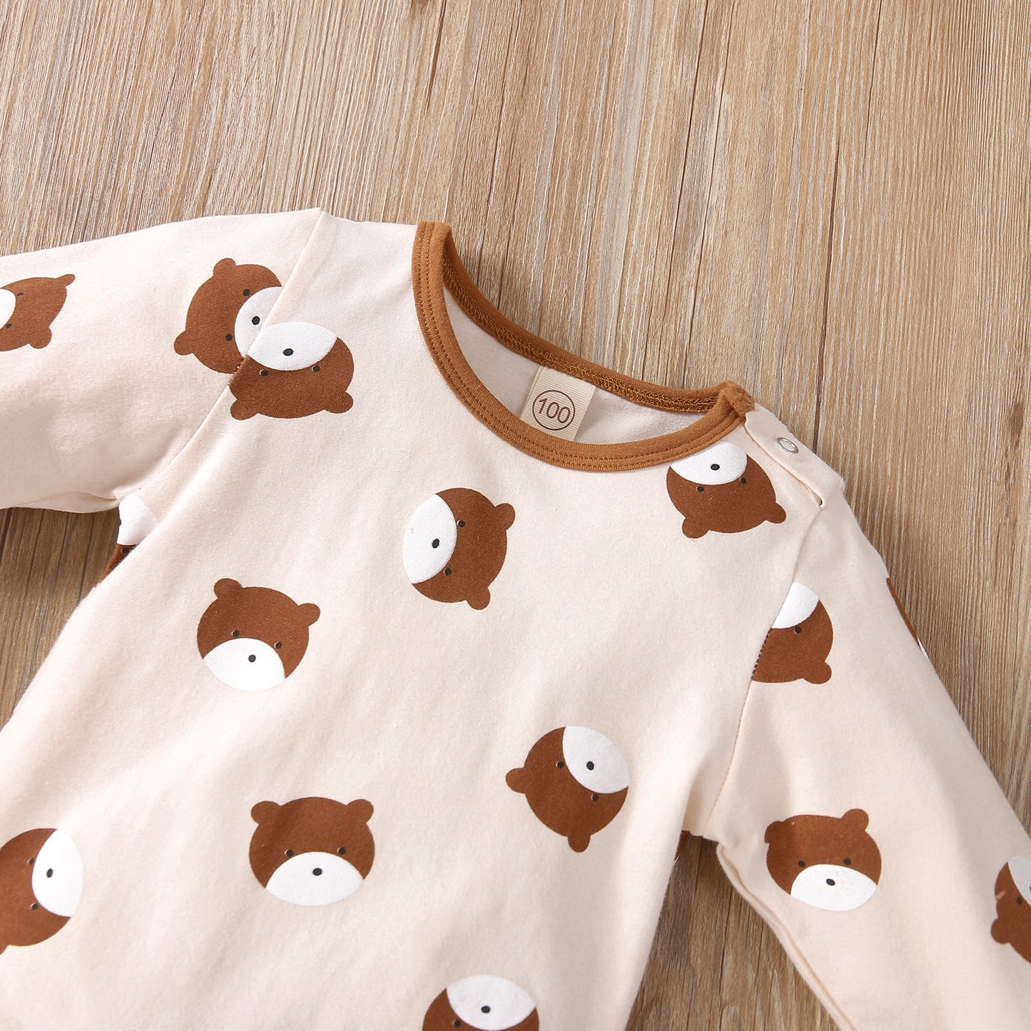 ANTMVS Factory Direct Sales Bohemian Boys and Girls Long Sleeve Bear Rompers Jumpsuit Suit Cross Border Hot Sale