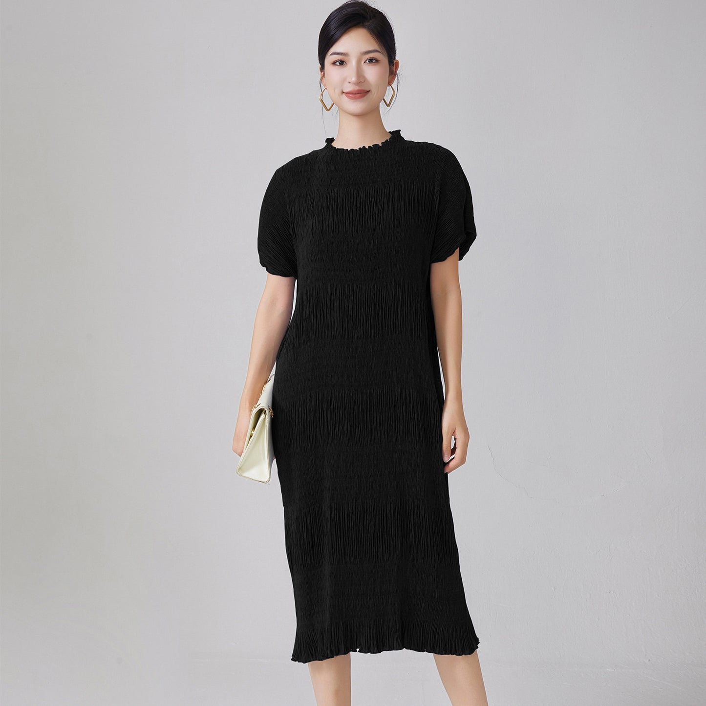 2025 dress summer women's summer high sense 2025 new loose large size temperament simple and versatile medium and long dress