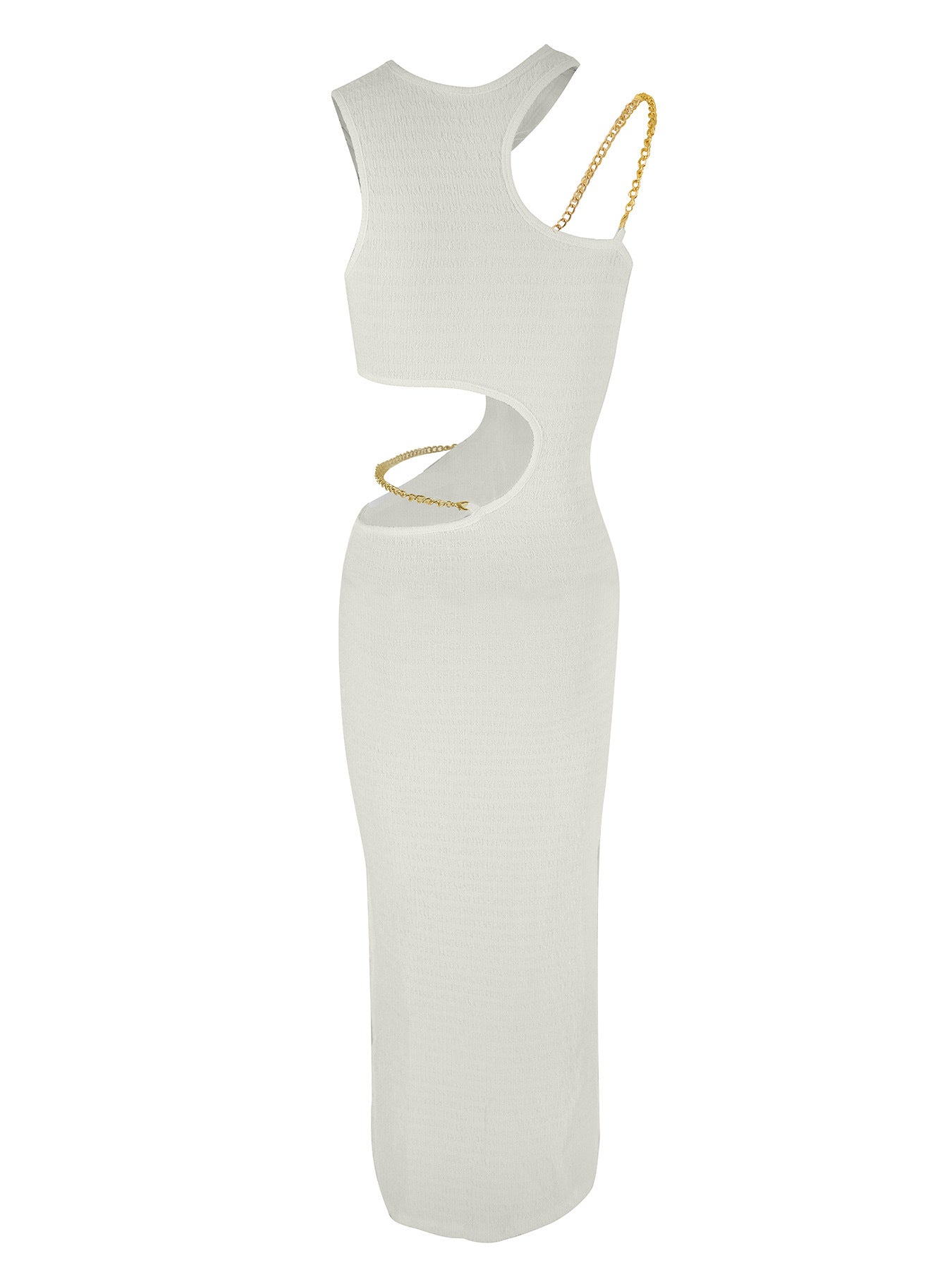 ANTMVS 2025 AC297 drape age-reducing dress, sexy hip skirt, personalized design, sleeveless split-ended medium and long dress, female style