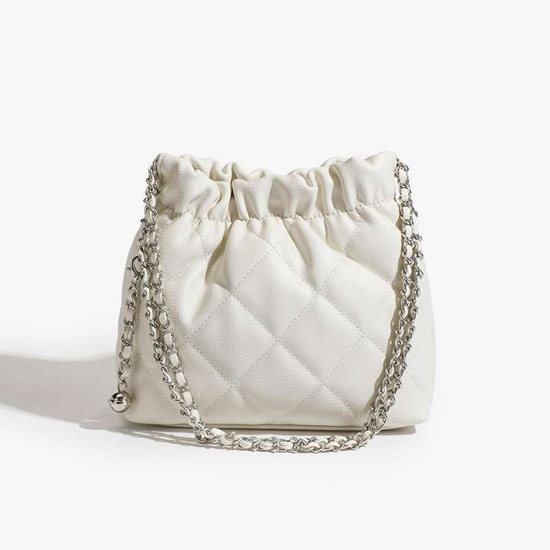 ANTMVS 2025 Niche high-end diamond garbage bag, small fragrant wind chain bag, bucket bag, wrinkled underarm small bag, chain messenger bag.
