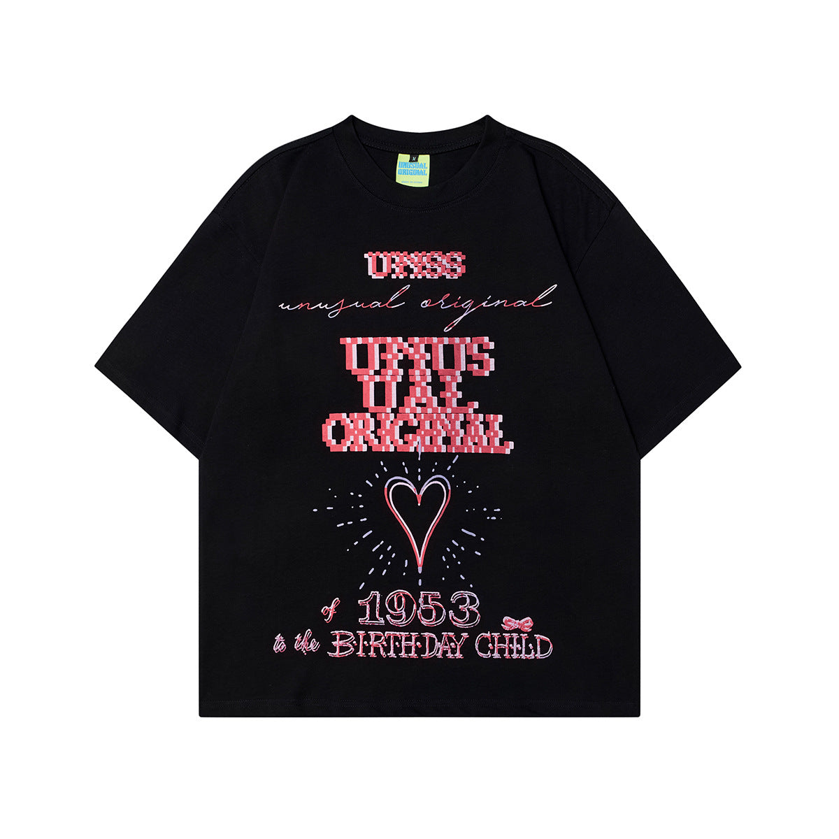 2025 T1075 2025n Street Tide 2025 Summer Vintage Couple 3D Element Logo Letter Design Men's Loose Short Sleeve T-Shirt