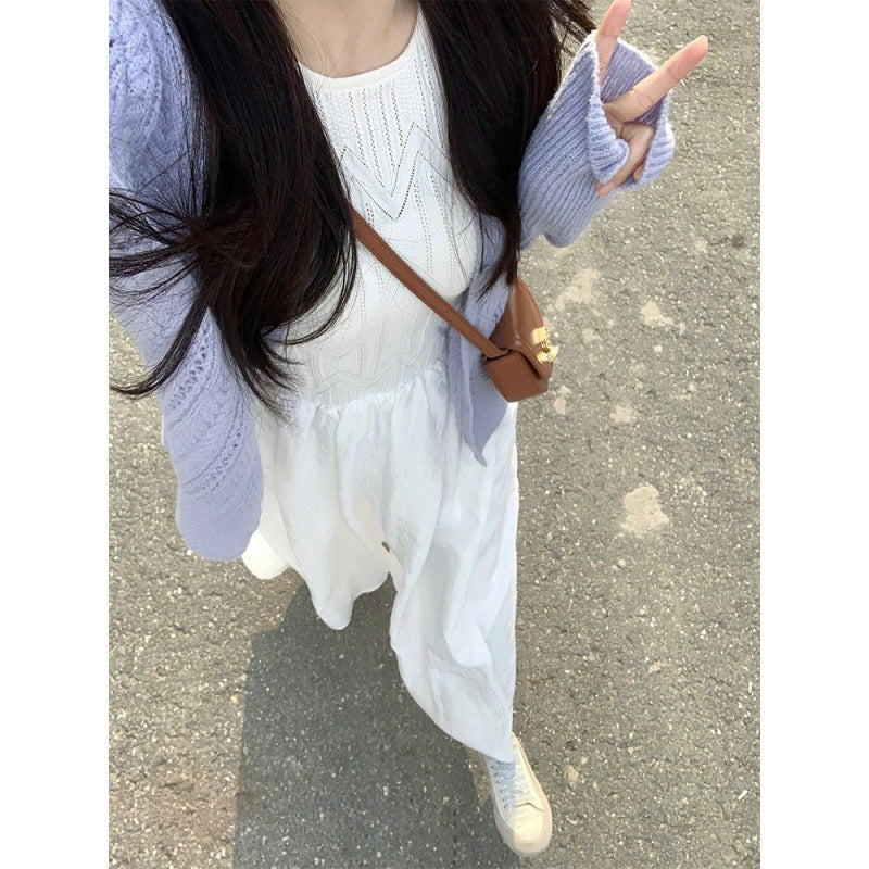 2025 The high-end sense is unique and super good-looking. This year, it is popular and beautiful. The white dress set new early spring women's clothing.
