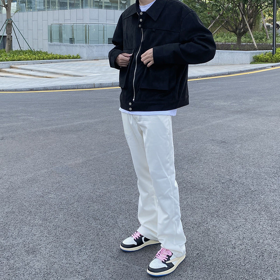 ANTMVS Magila Slim Pants High Street Casual Pants Kenijima Vibe Style Black Suit Pants for Men
