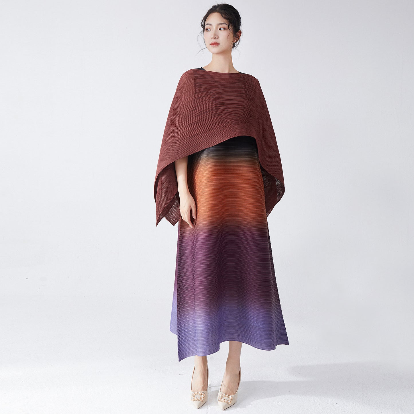 2025 A hair dress women's high-end wear 2025 new models gradually change sleeveless loose long dress tide